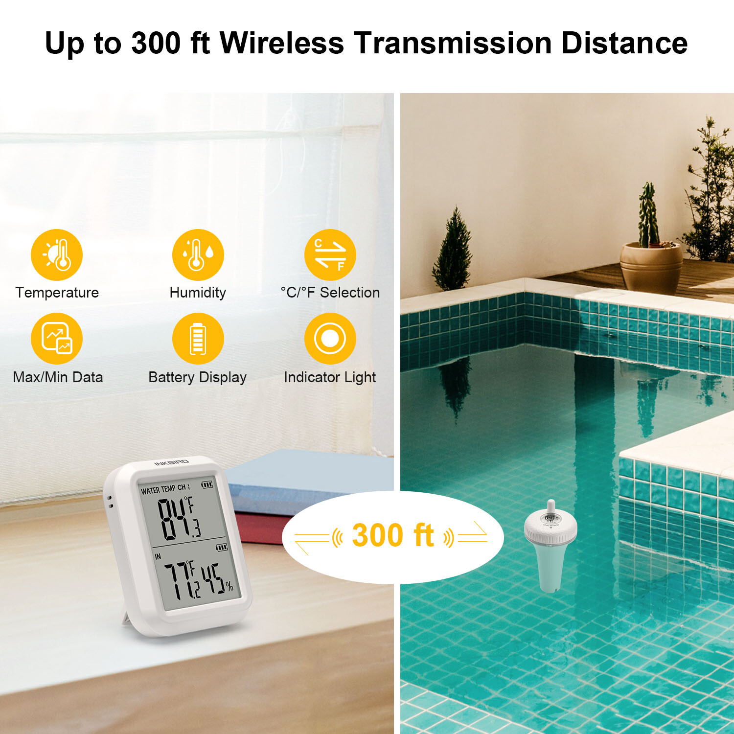 Floating Spas Thermometers Wireless Remote Swimming Pool Water Temperature Test