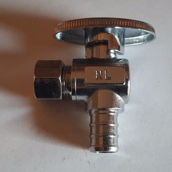 10 PIECES 1/2" PEX X 3/8"OD BRASS 1/4 TURN ANGLE STOP VALVE (LEAD-FREE BRASS)