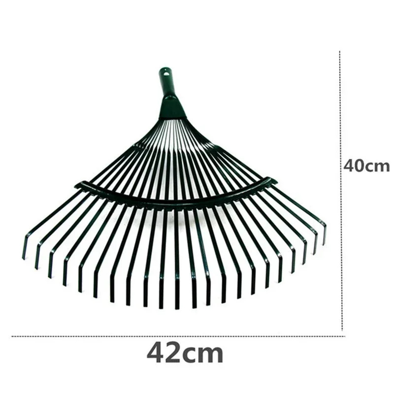 22 Teeth Heavy Duty Steel Metal Rake for Head High Carbon Steel Lawn Leaves