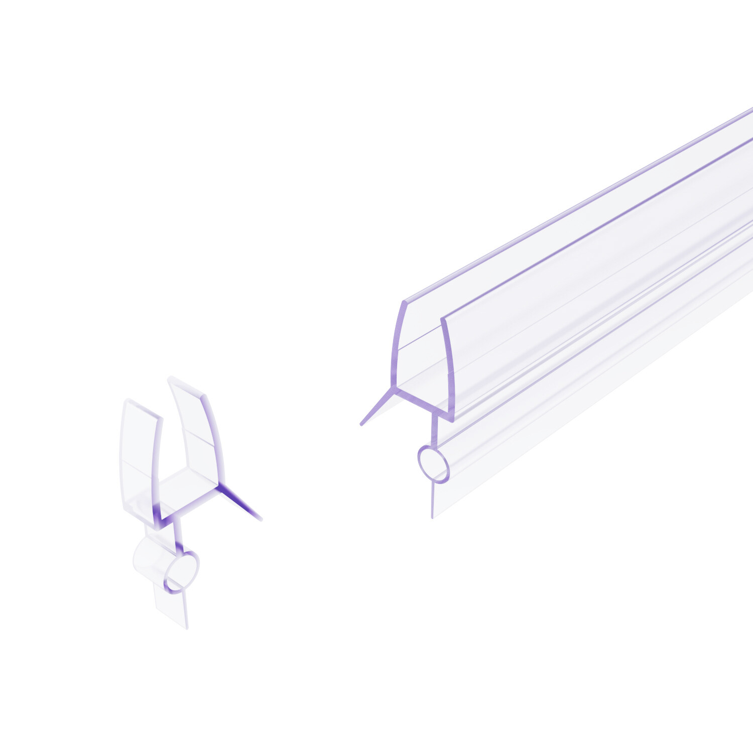 2-Pack Shower Door Bottom Seal (1/4")-Inch Glass, 28" Length - Shower Door Sweep