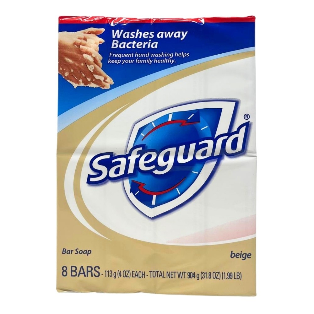 Safeguard Bar Soap, Beige, 8 Bars, 4 oz Each – Washes Away Bacteria