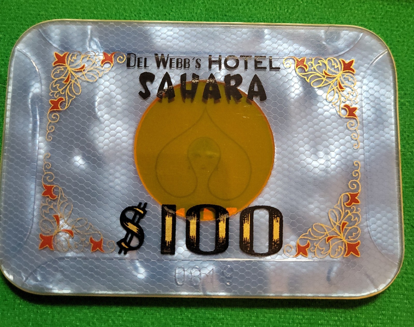 obsolete Sahara Casino Las Vegas $100.00 Baccarat Plaque