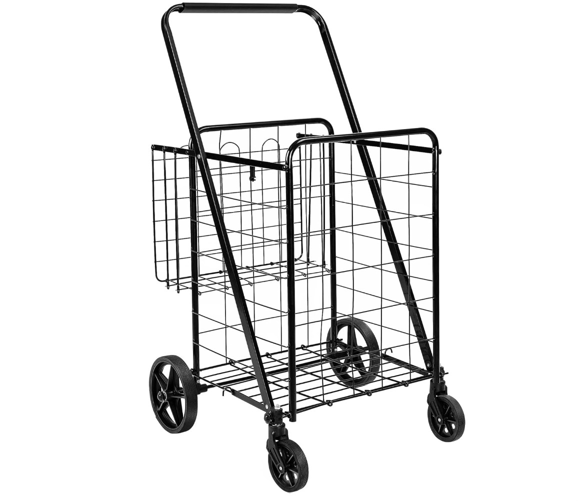 Jumbo TL32734 Swivel Wheels Folding Shopping Cart - Free Shipping