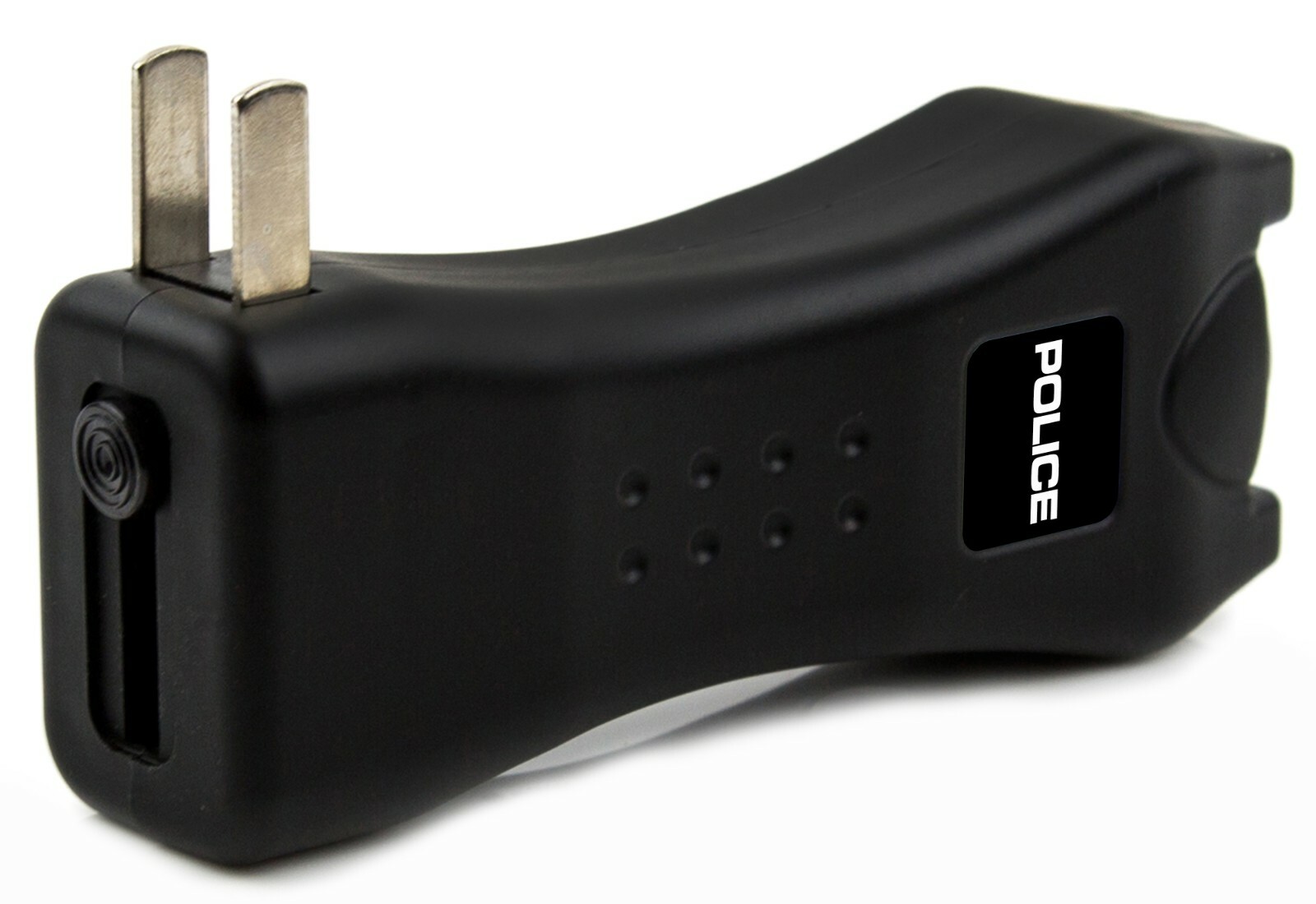 POLICE Stun Gun 618 Max Volt Rechargeable LED Flashlight for Self Defense Black