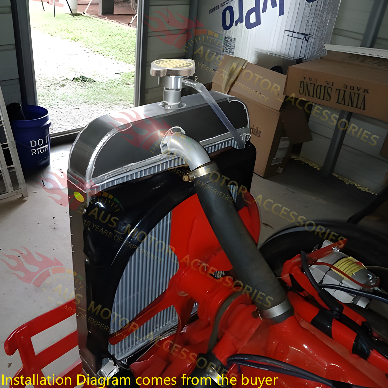 Aluminum 3 Row Tractor Radiator For Ford 2N 8N 9N Model 8N8005 w/ Radiator Cap