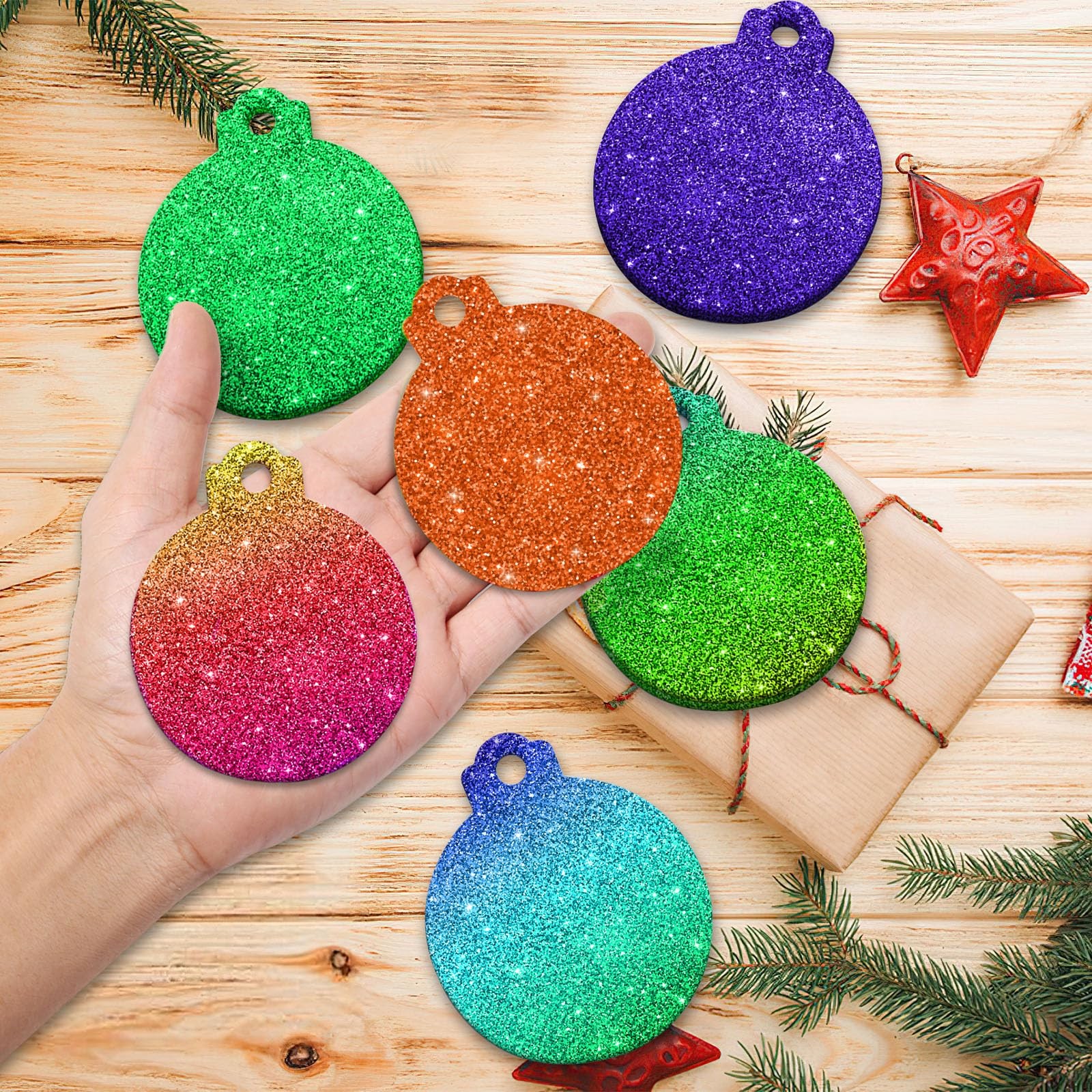 4PCS Round Silicone Ornament Molds with Hanger Holes for Resin Epoxy Christ