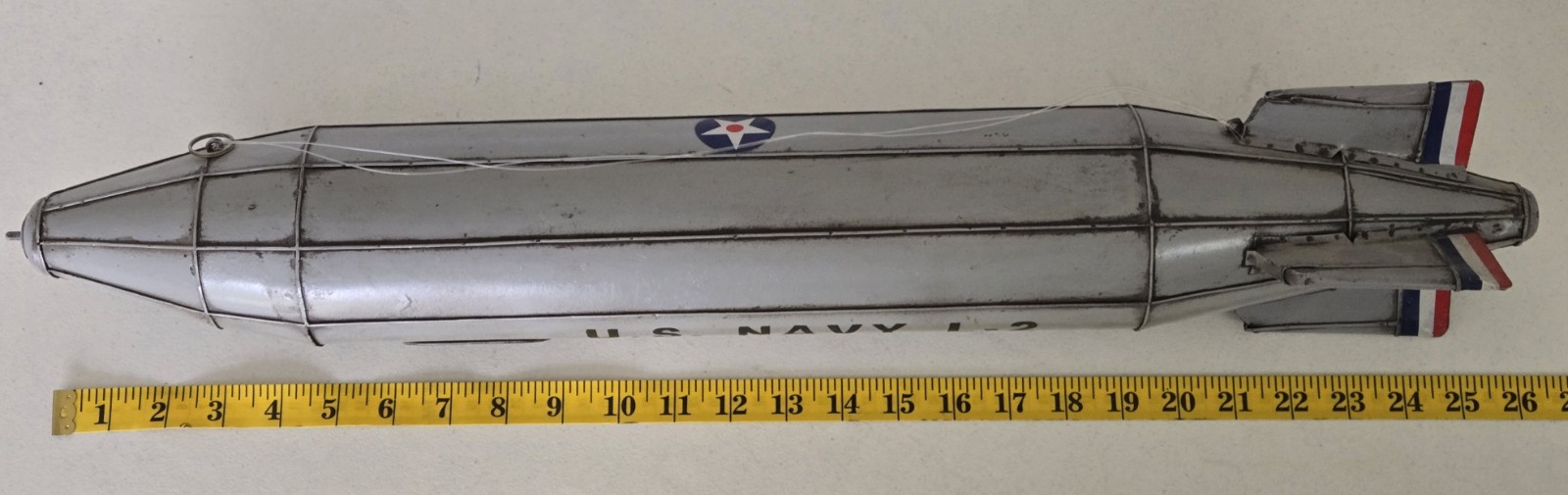 WWII 26" U.S. Navy L-2 Metal Model Hanging Blimp Airship Toy