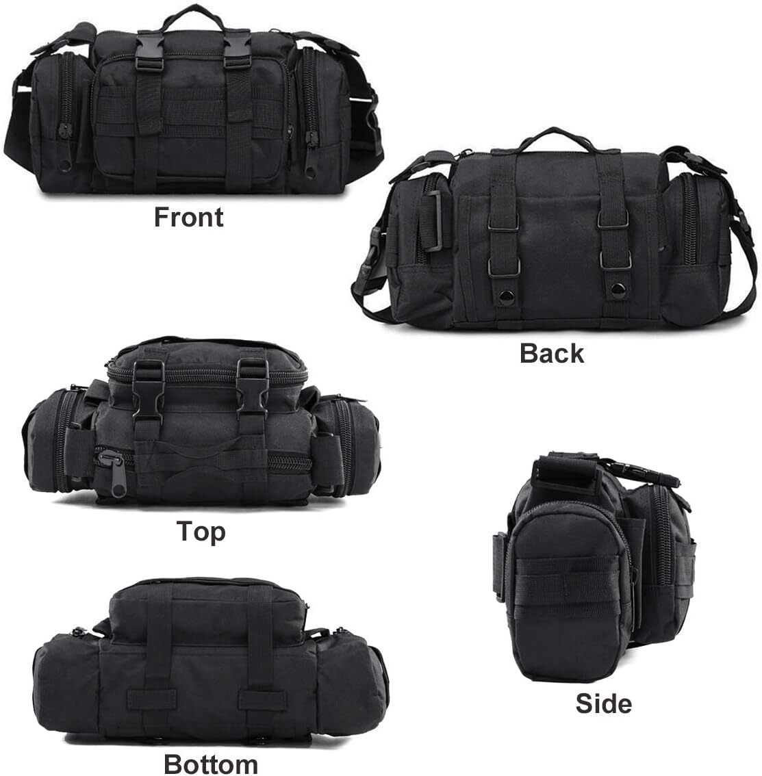 Bike Handlebar Bag Waterproof Front Storage Bag with Removable Shoulder Strap