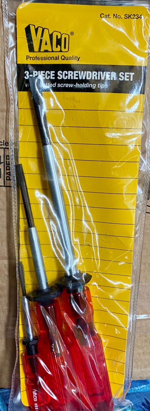 New Klein Tools Vaco SK234 3 piece slotted screw holding screwdriver set