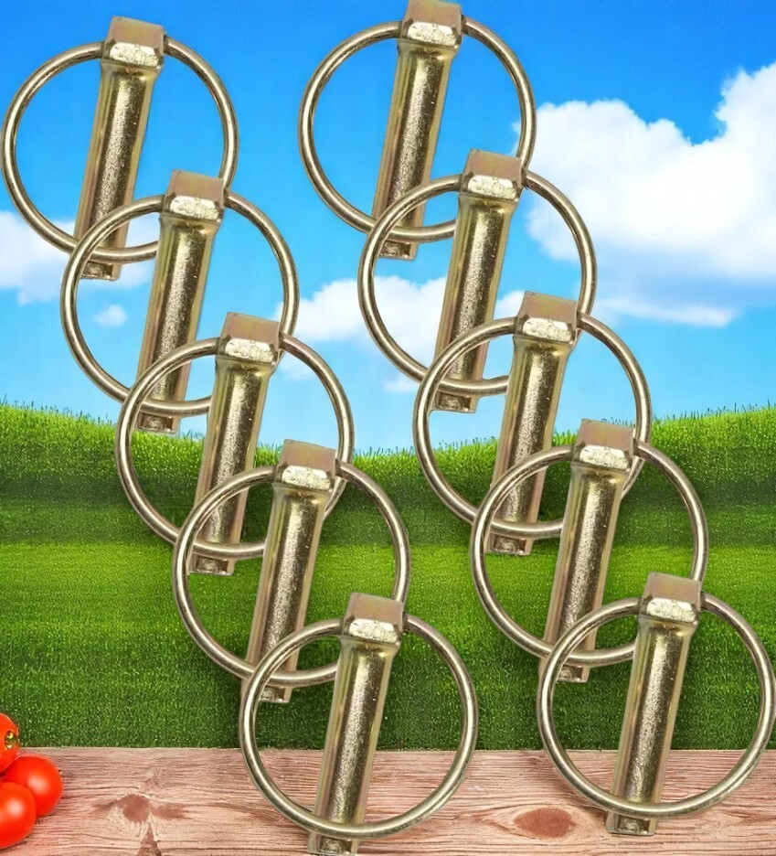 10 Pack of Tractor Implement Lynch Pins with Ring 5/16" x 2 1/8 Inch