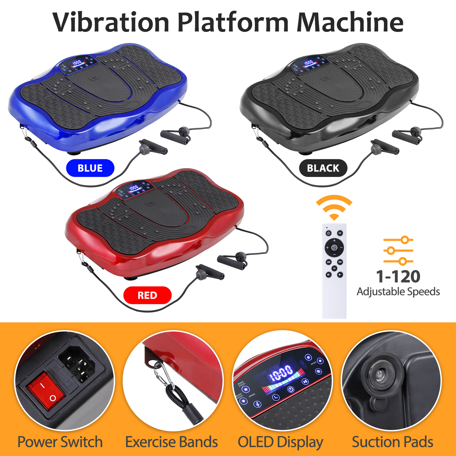 Waver Vibration Exercise Machine Whole Body Workout Vibration Fitness 3 Colors