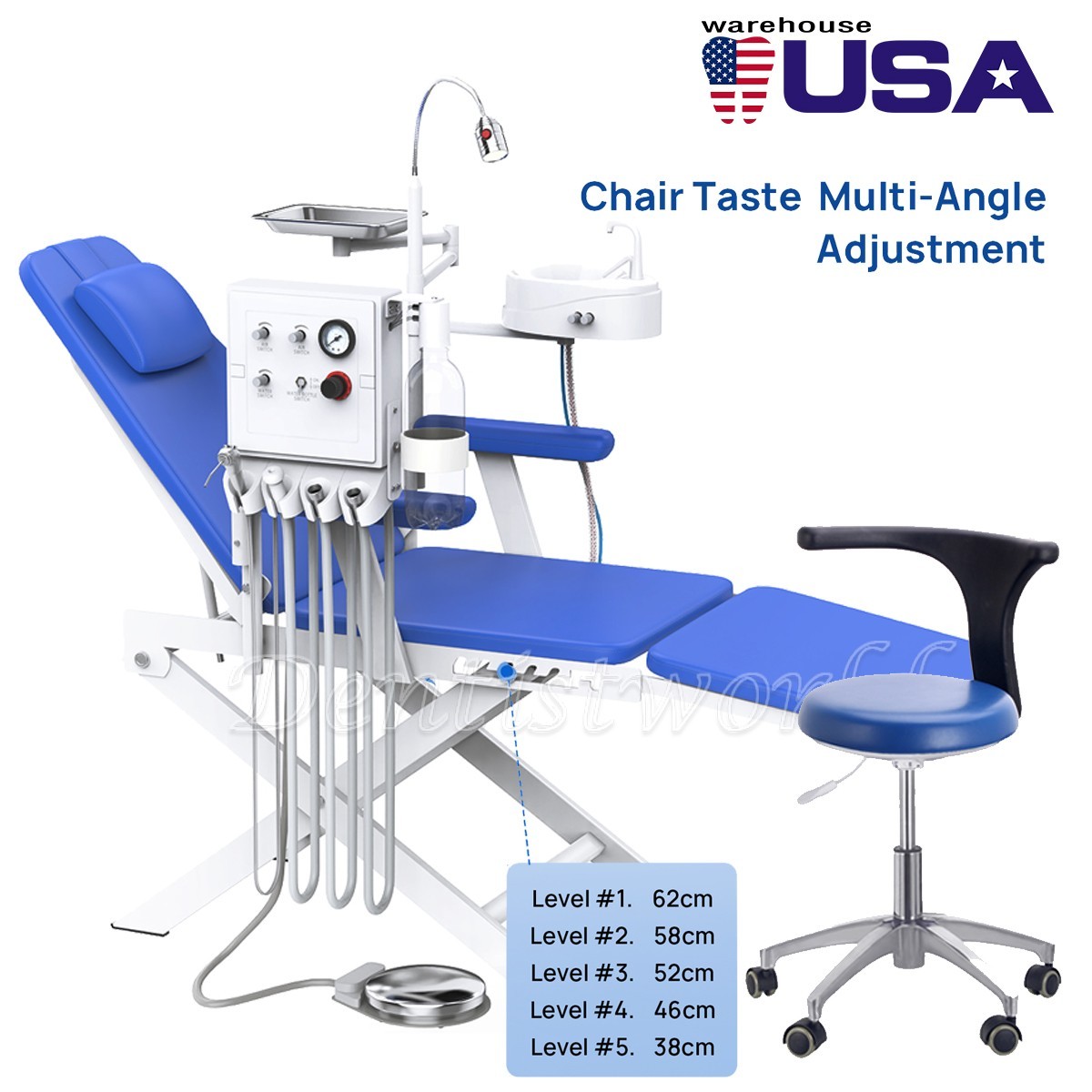 Dental Portable Folding Chair Air Turbine Unit LED Light  /Mobile Dentist Chair
