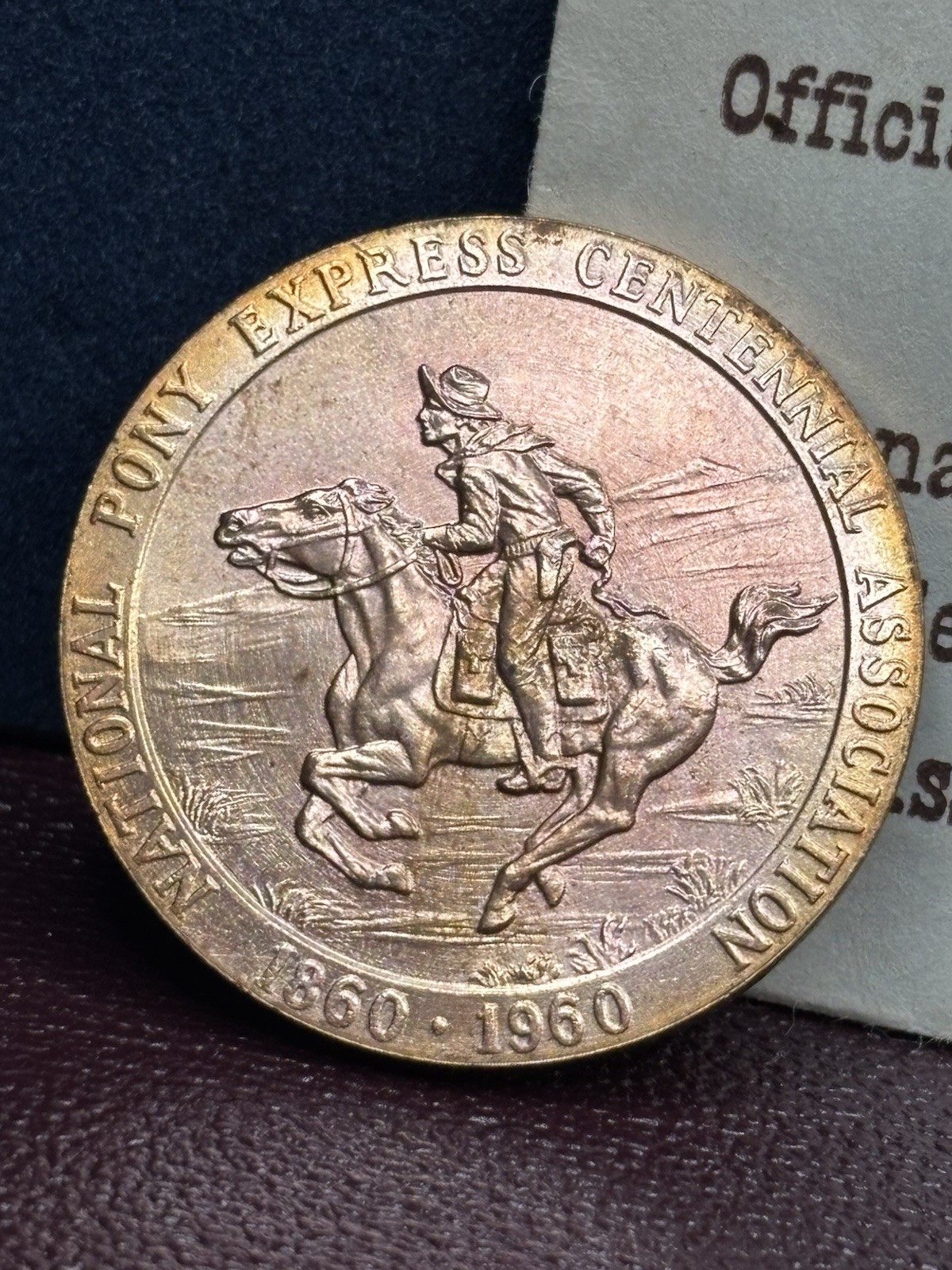 1960 So-Called Dollar - Pony Express Centennial Medal HK-583 RD Rich Toning