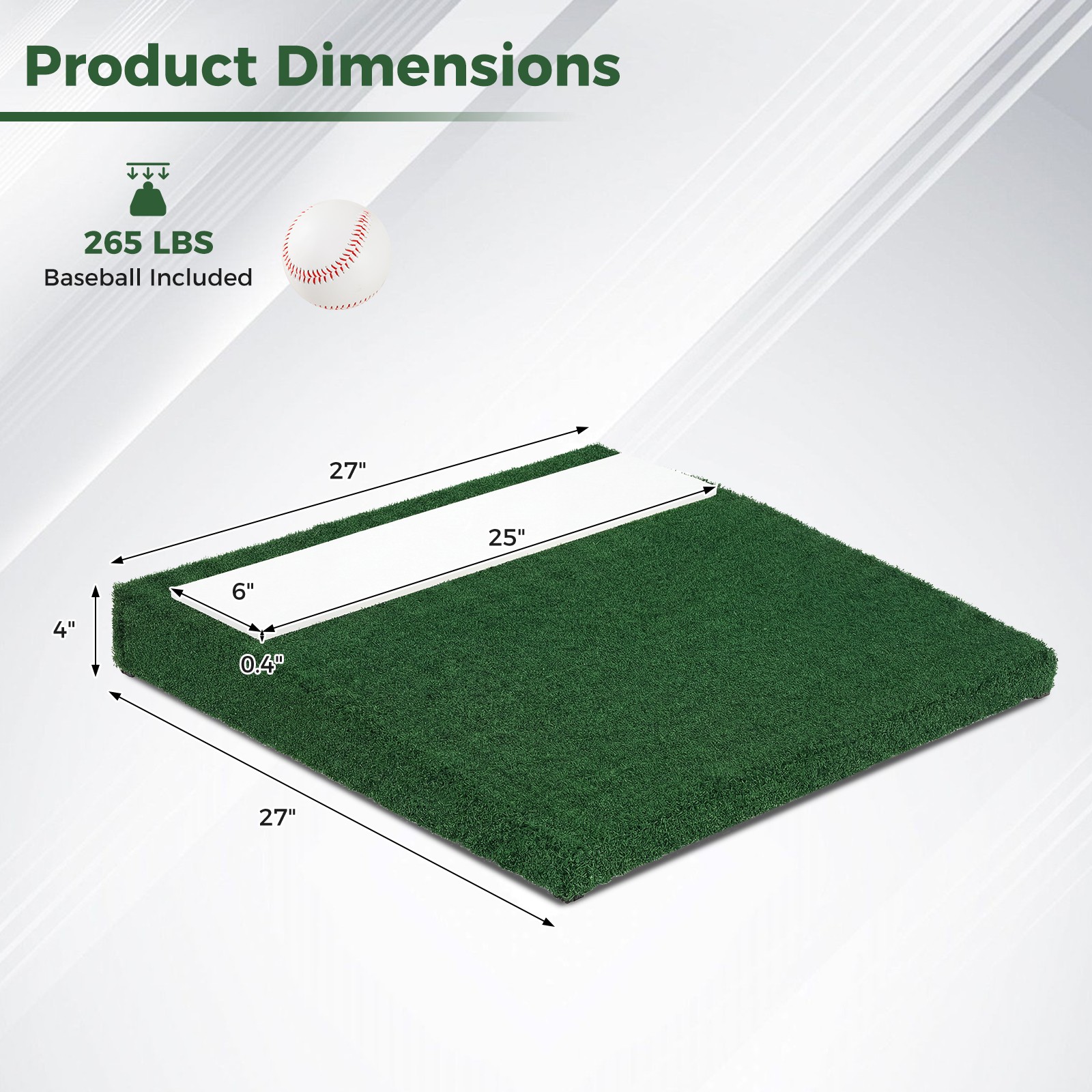 Portable Pitching Mound w/Baseball, Pitching EVA, Carry Handle, Youth Baseball