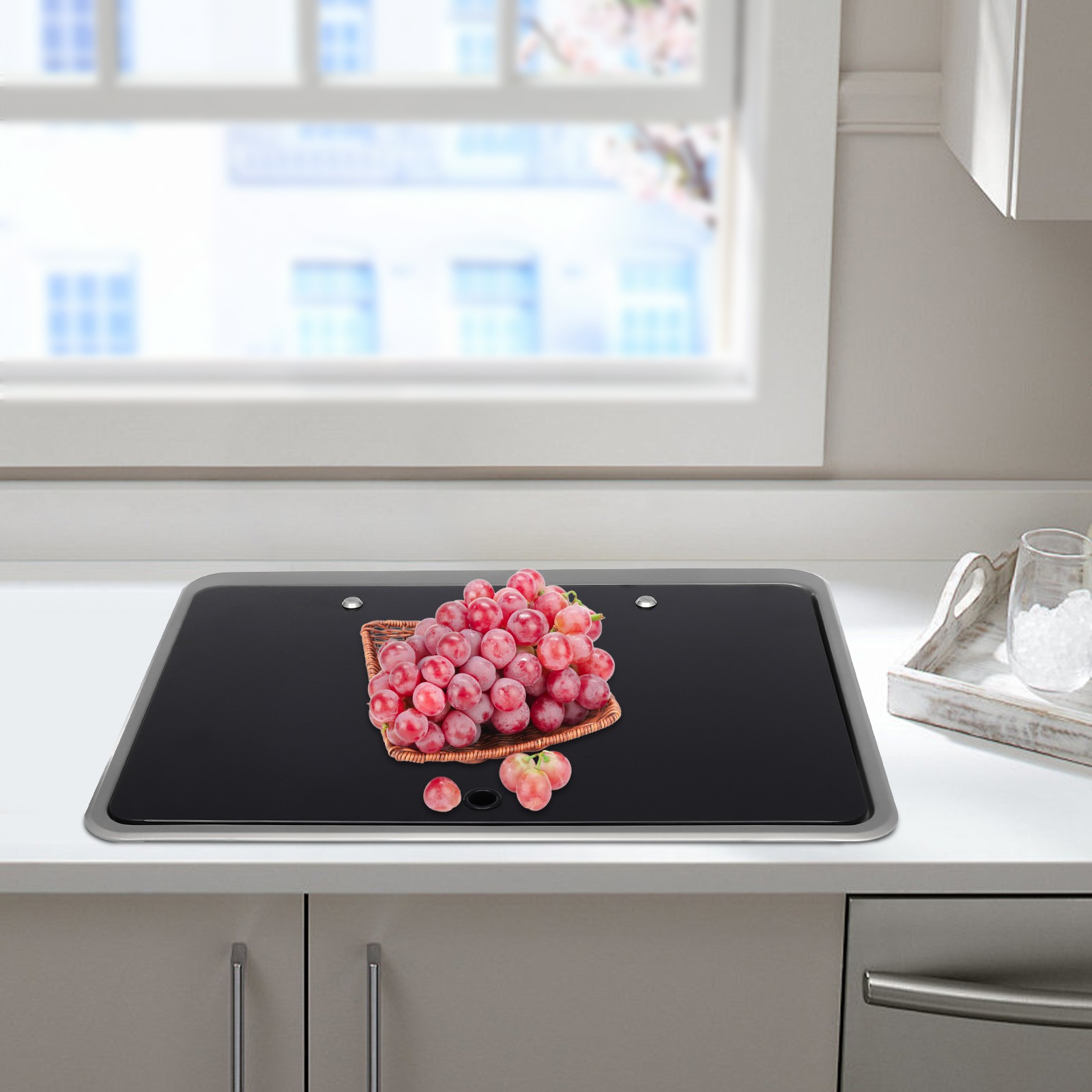 RV Caravan or yacht Stainless Steel Hand Wash Basin Sink w/ Lid+Folded Faucet