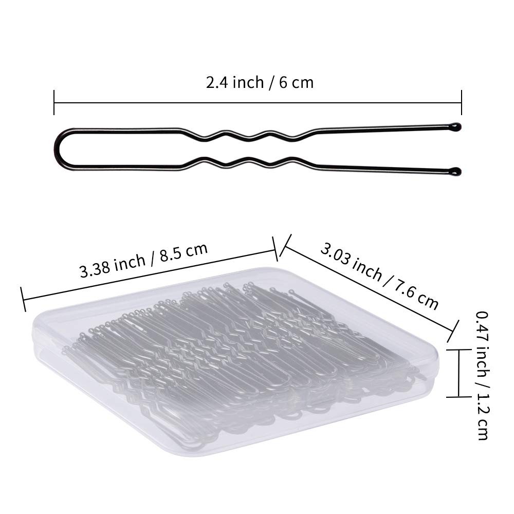 U Shaped IKOCO 2.4 inch Hair Pins for Women's Ballet Buns with Storage Box