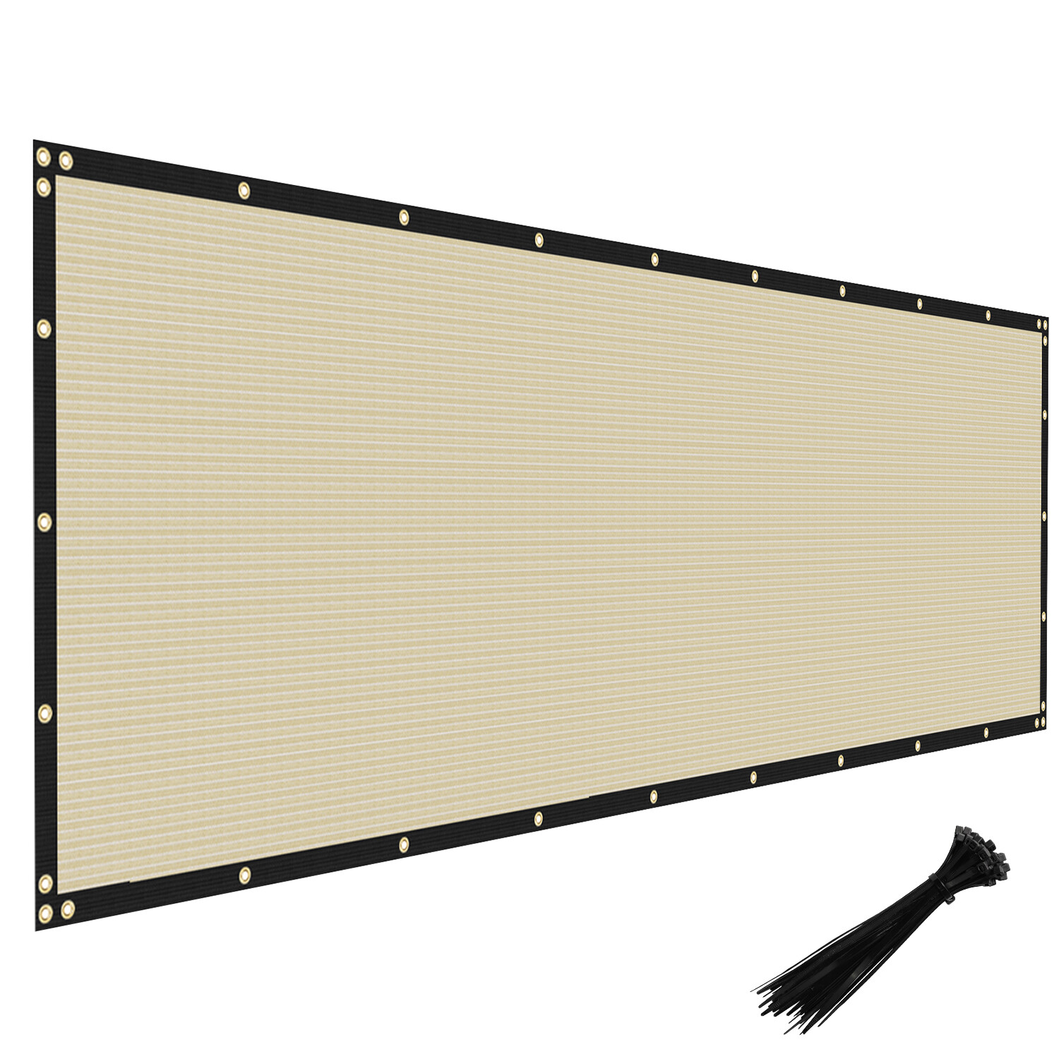 4' 5' 6' 8' Tall Privacy Fence Screen Beige Windscreen Yard Shade Mesh Cover