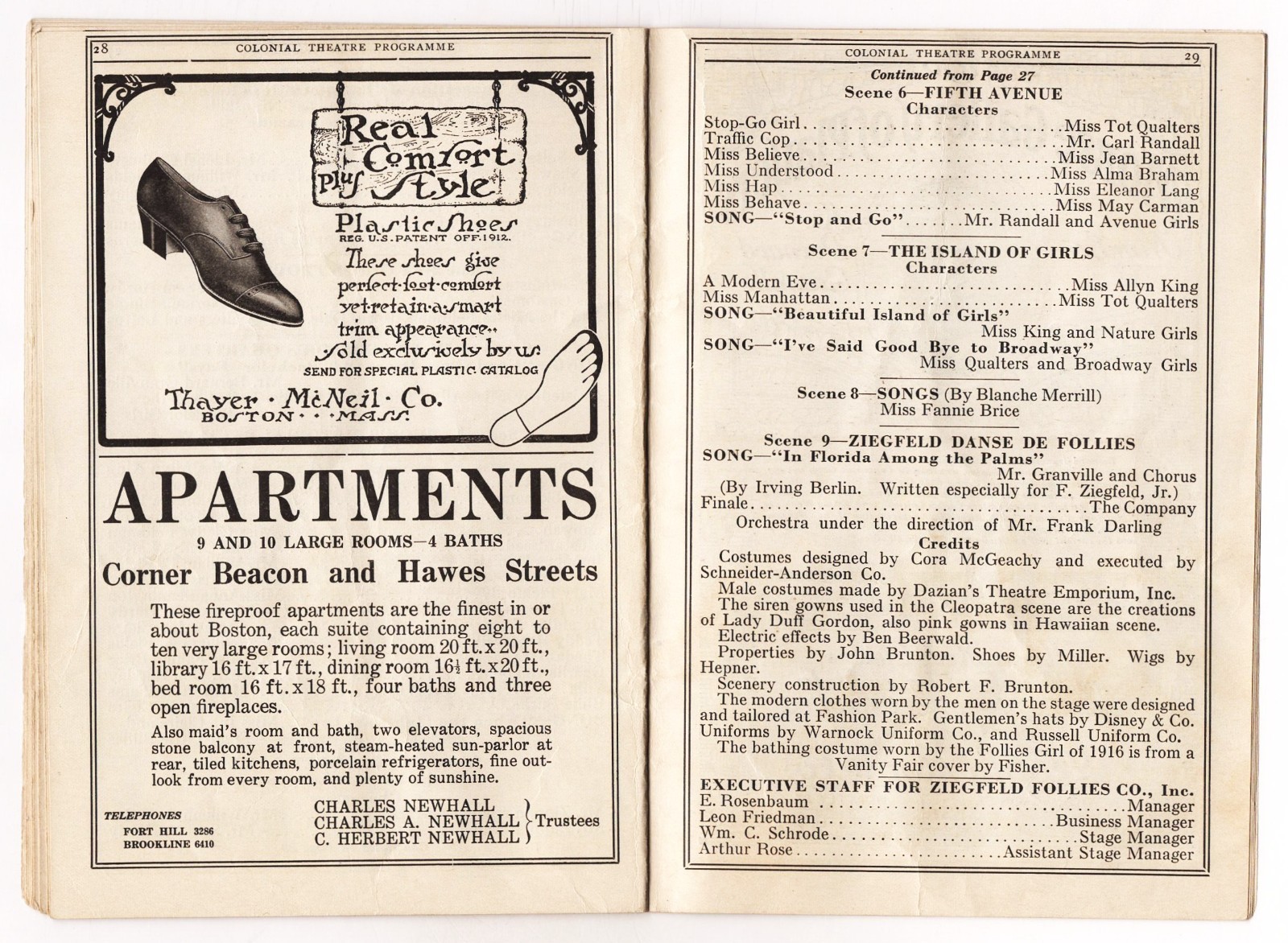 W. C. Fields "ZIEGFELD FOLLIES of 1916" Fannie Brice / Will Rogers 1916 Program