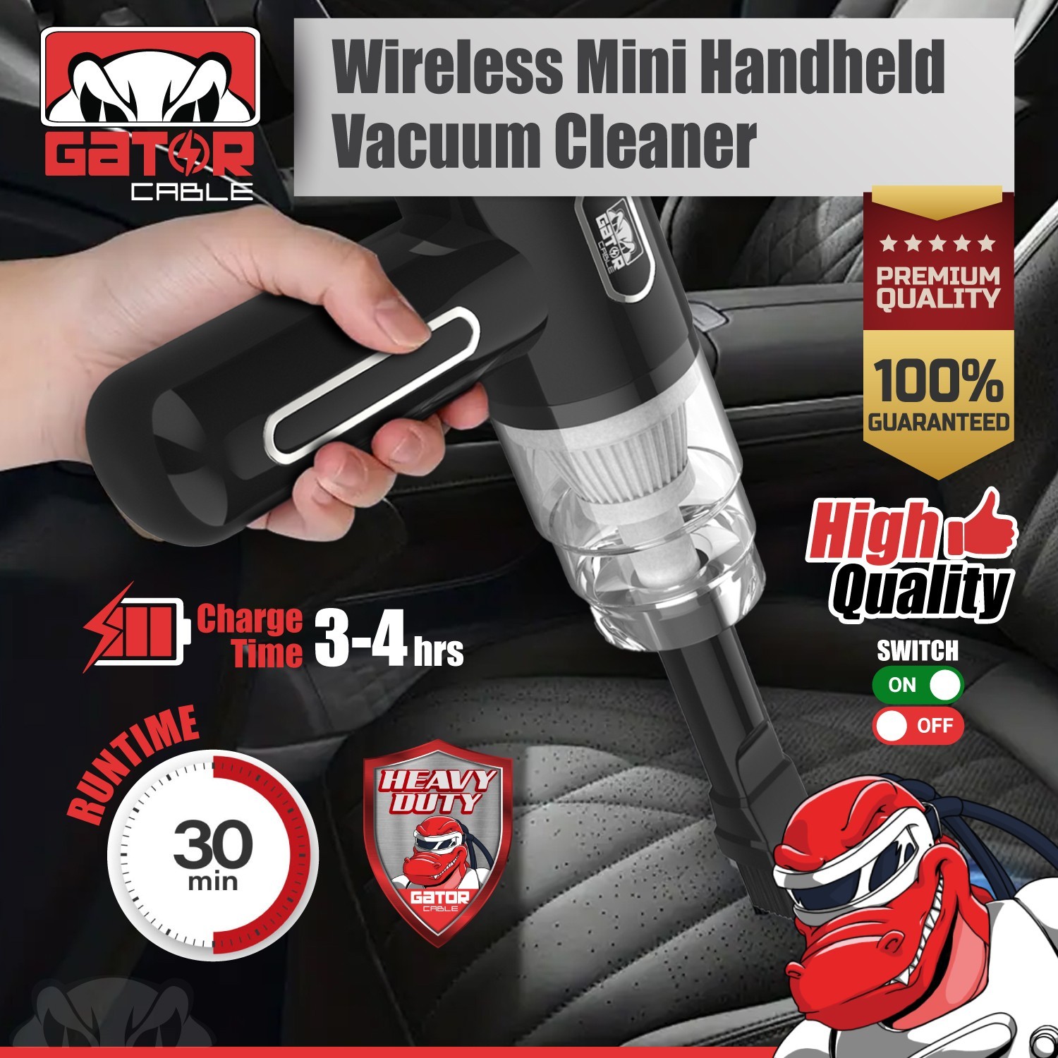 Cordless Handheld Vacuum Cleaner Small Mini Portable Car Auto Home Wireless 120W