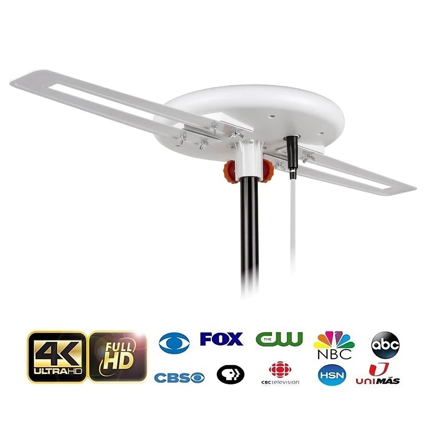 360° Omni HDTV Antenna | 150 Miles | 4K 1080P | Pole for Indoor/Outdoor/RV/Attic