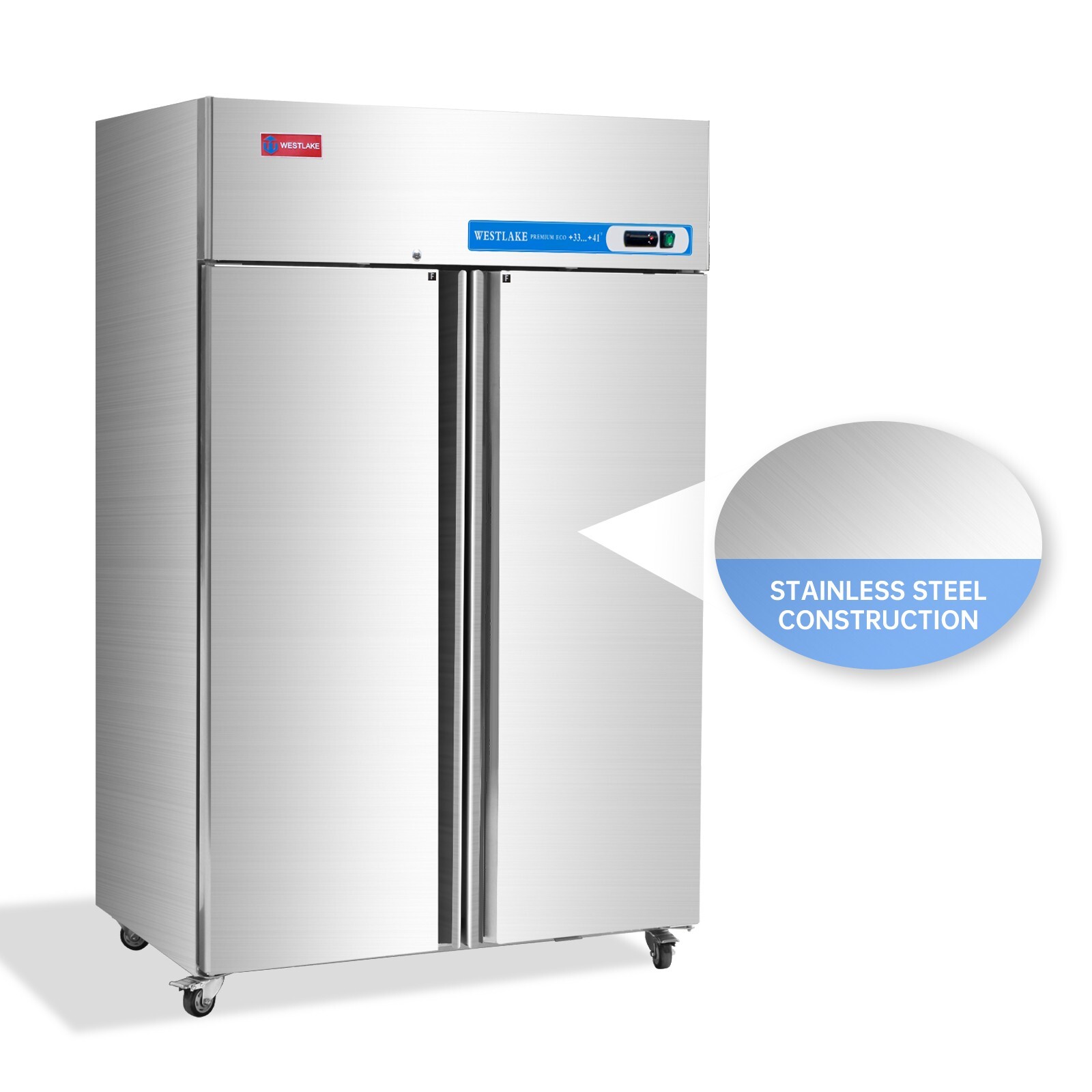 Commercial Reach In Refrigerator, Cooler, Fridge, 48 Inch 2 Solid Door, 36 Cu.ft