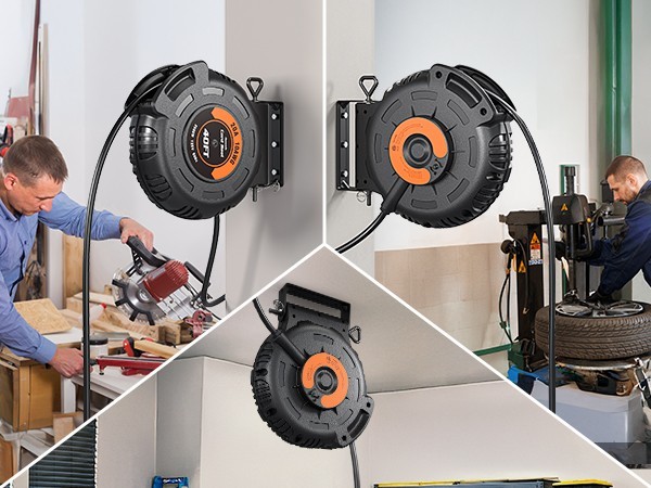 DEWENWILS Retractable Extension Cord Reel, 40FT 10AWG/3C SJTW Heavy Duty Power