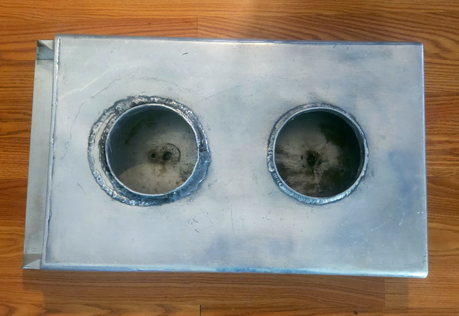 Vintage Polished Aluminum Dual Carb Drag Race Scoop Boat Hot Rod Holley 4150 NR!