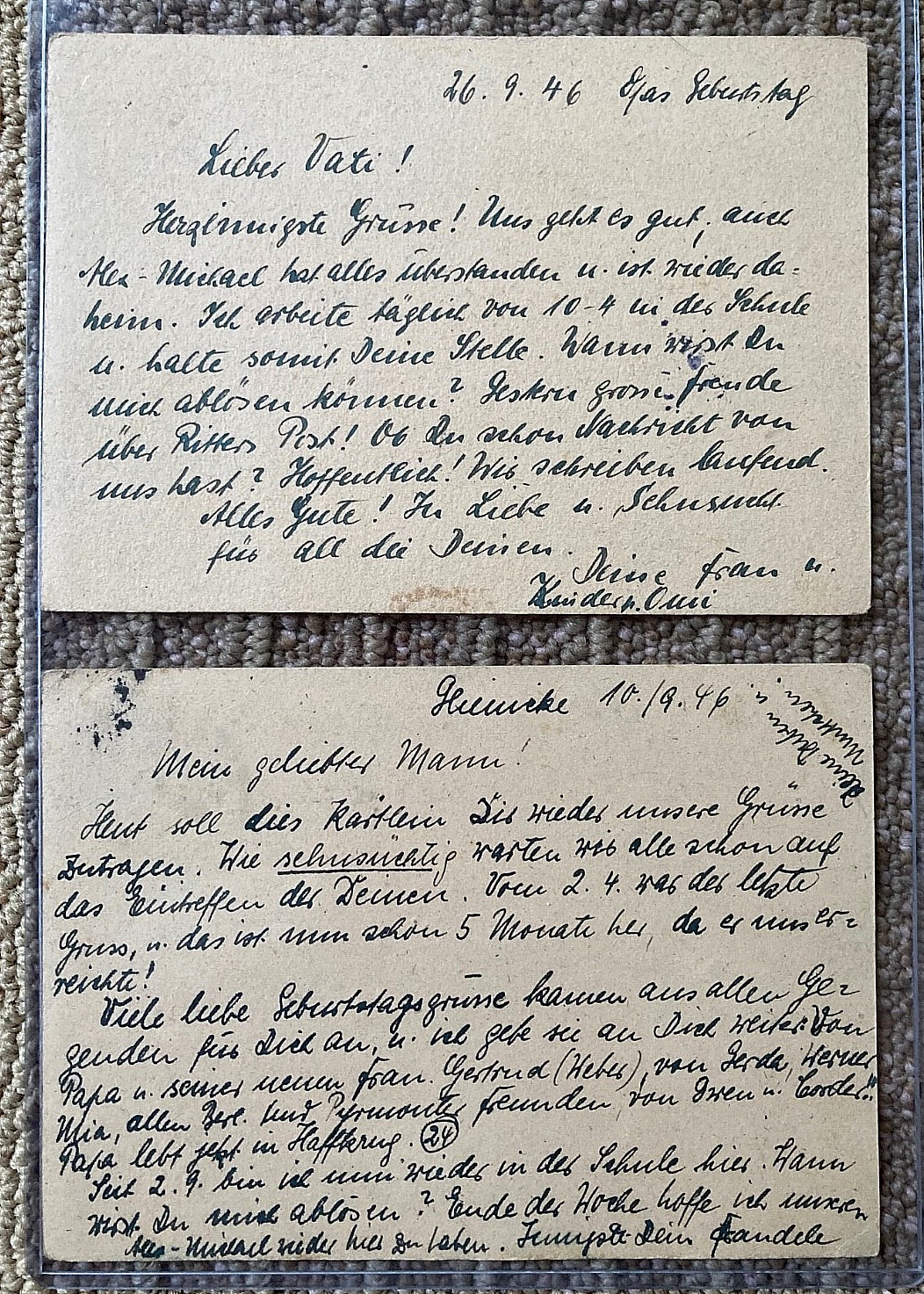 RARE! WW2 GERMAN PRISONER OF WAR FAMILY CORRESPONCE ARCHIVE (BERLIN-MOSCOW) 1946