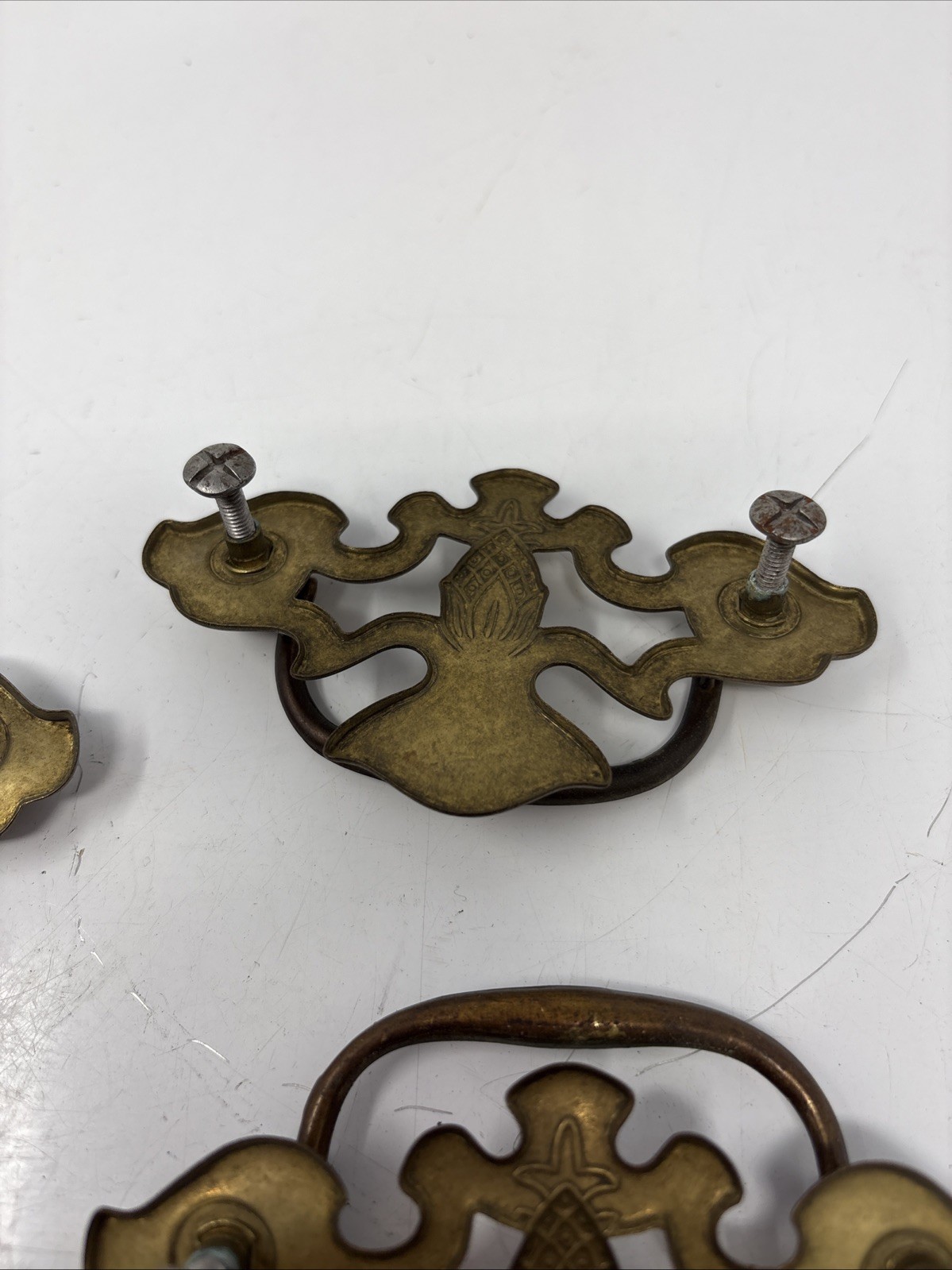 Antique Vintage Beautiful Ornate Victorian Drawer Pull Handle(6)& 2 Knobs