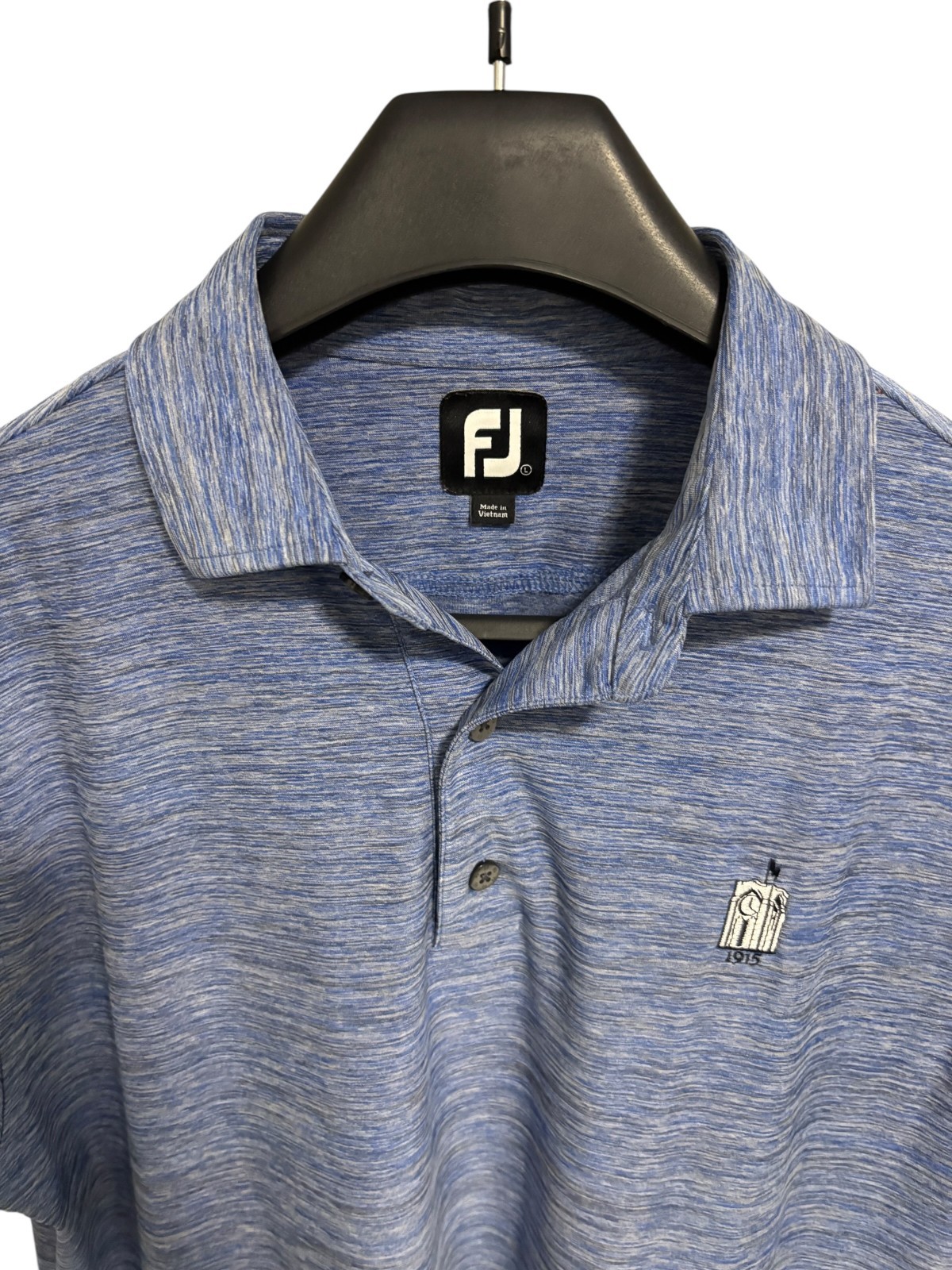 FootJoy Polo Golf Shirt Solid Print Performance Stretch Size Large Logo