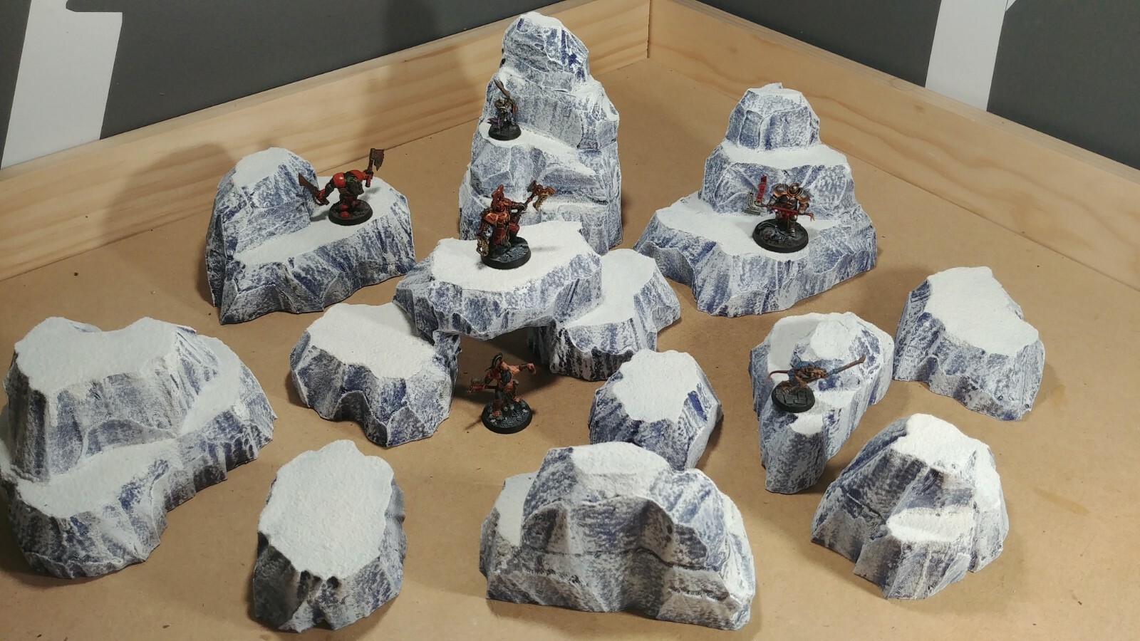 Wargaming Terrain Tall Hills Box Set Snow Finish Scenery