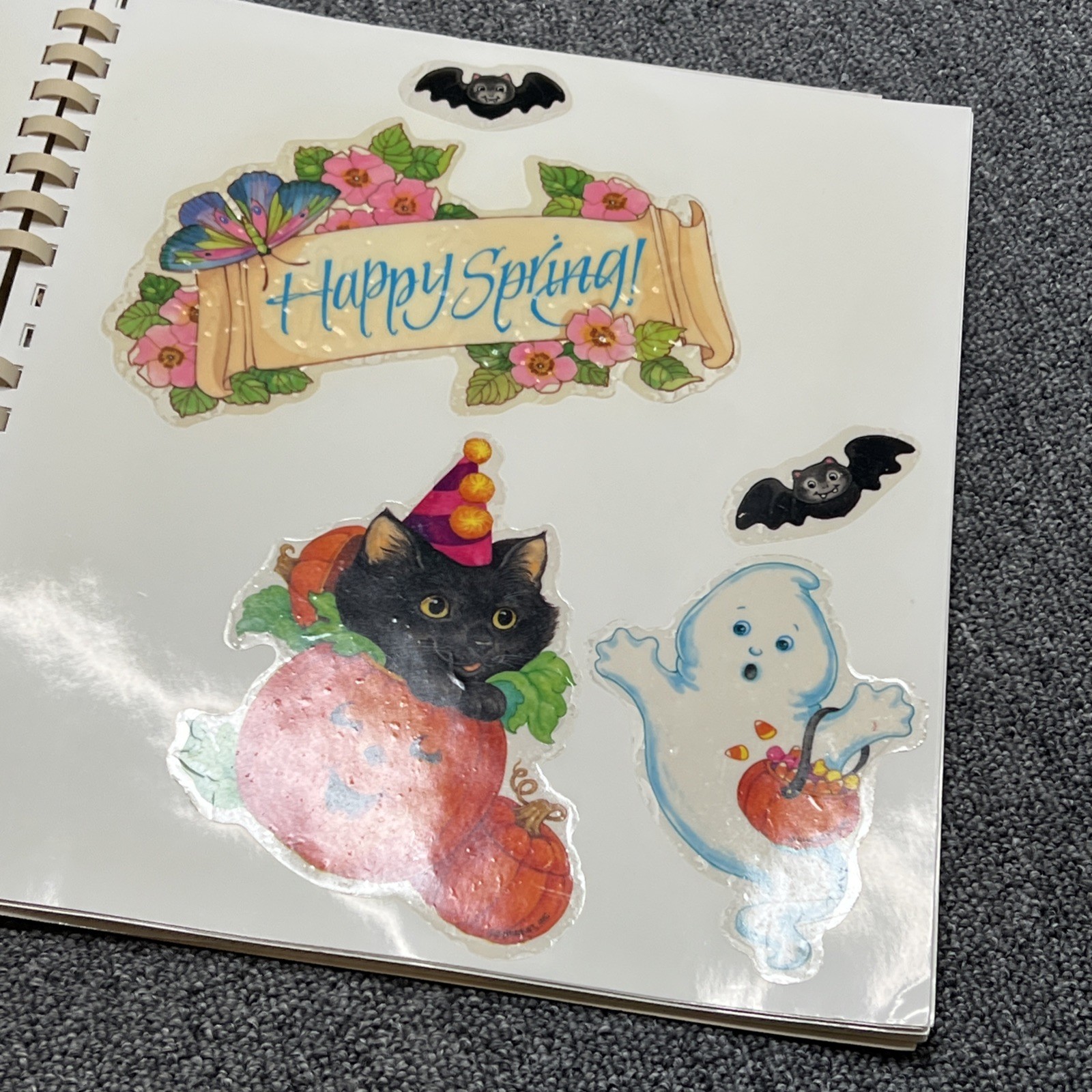 Vintage Current Inc Vinyl Clings Storage Book Holiday Stickers 1990s