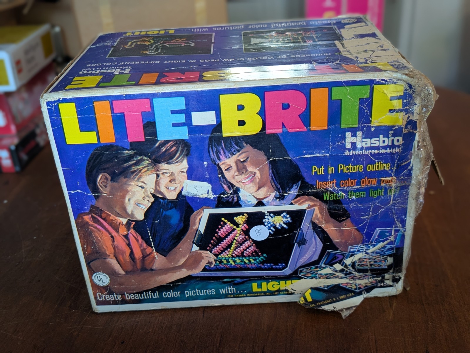 Vintage Lite Brite, Hasbro 1967, Light Bright, Original Pegs, Working Condition