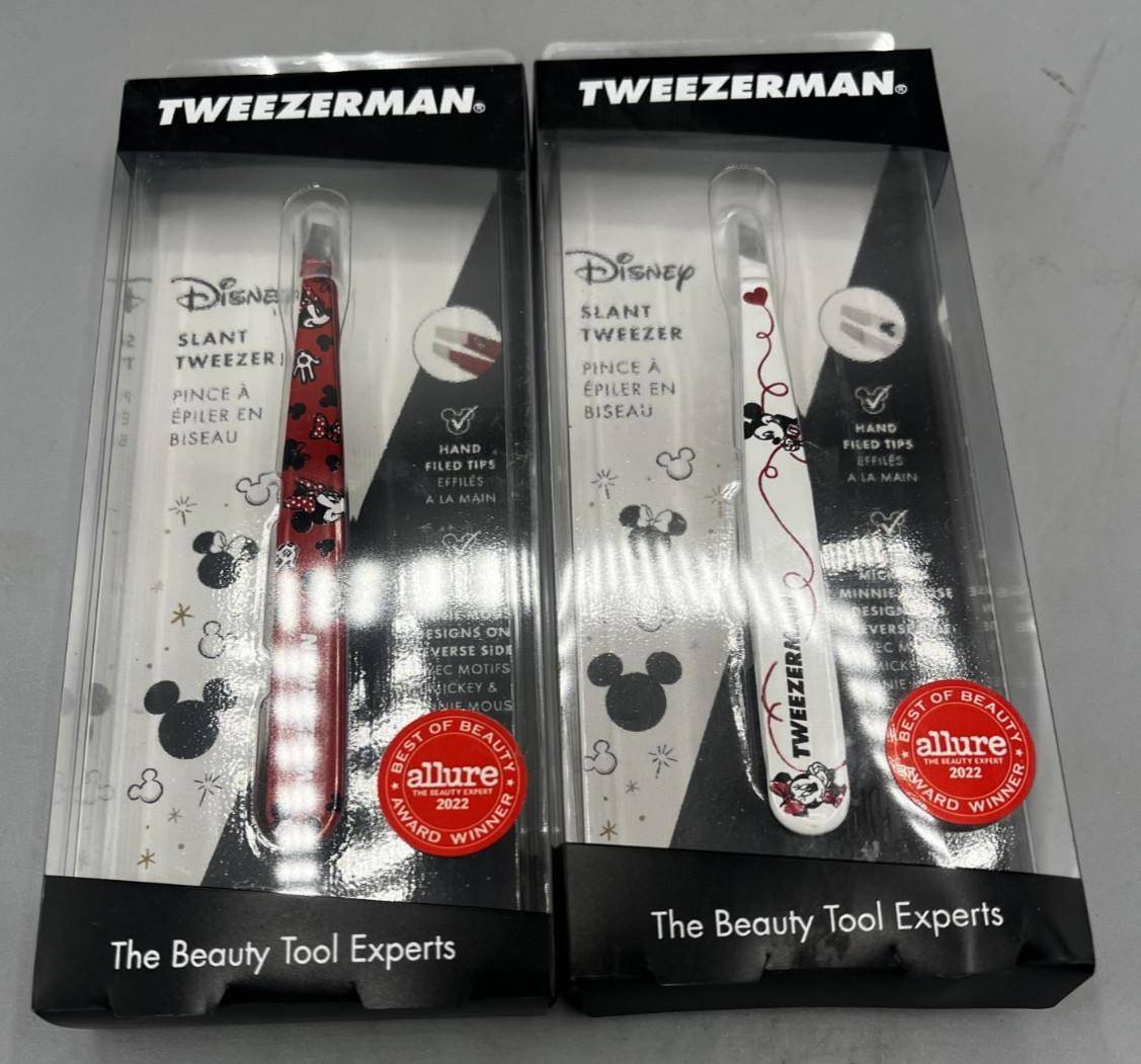 Lot Of 2 Tweezerman Mickey/Minnie Mouse Slant Tweezer, New In Box