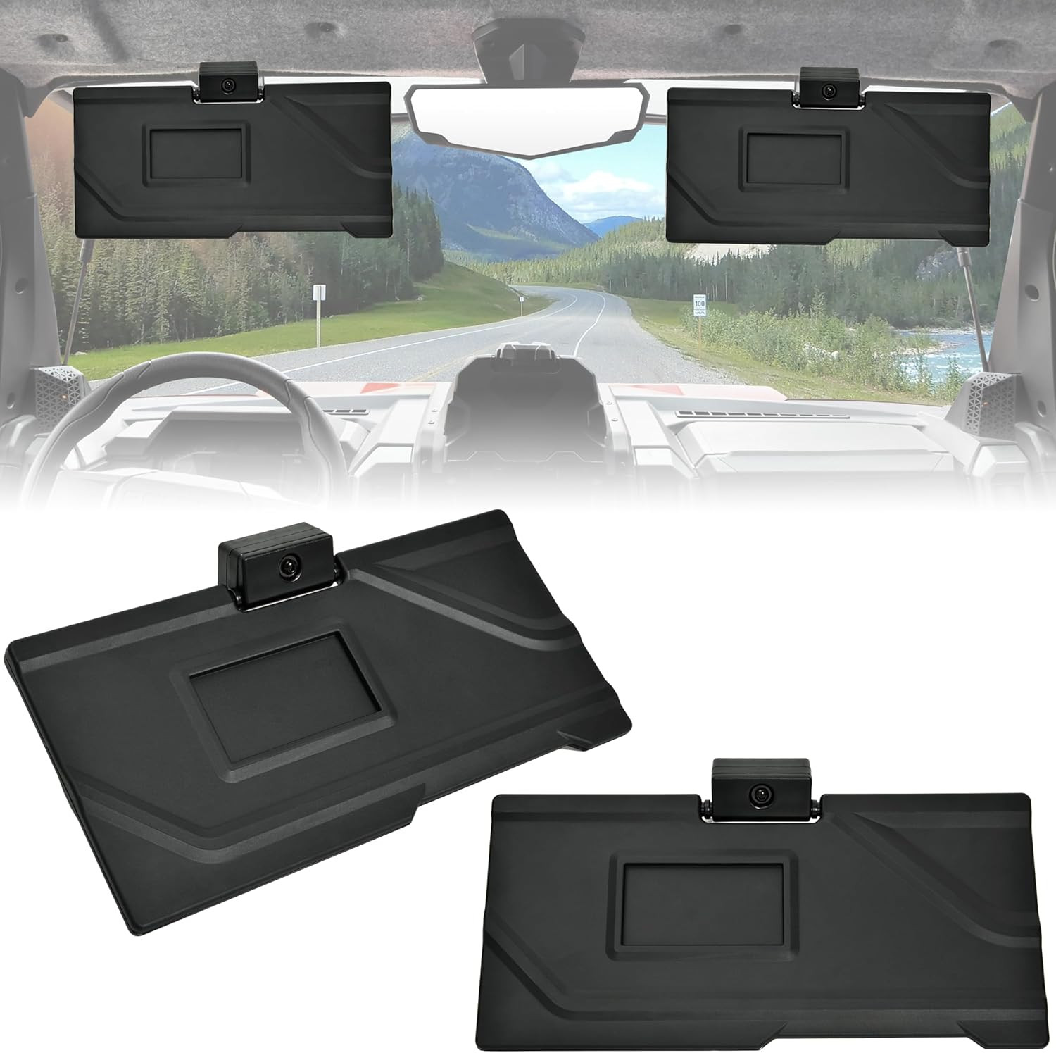 Adjustable Anti-Glare Sun Visors for Polaris Xpedition XP/ADV 2024-2026