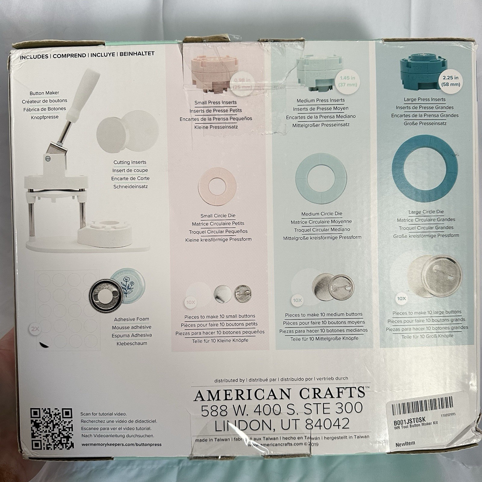 We R Memory Keepers Button Press All-In-One Kit – 3 Size Button Maker