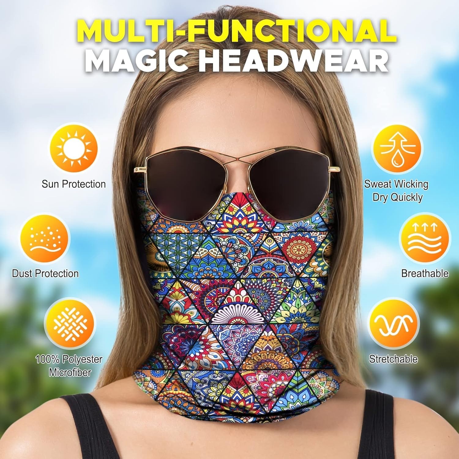 Fashionable Microfiber Neck Gaiter Set – Multi-Way Headwear for All Occasions
