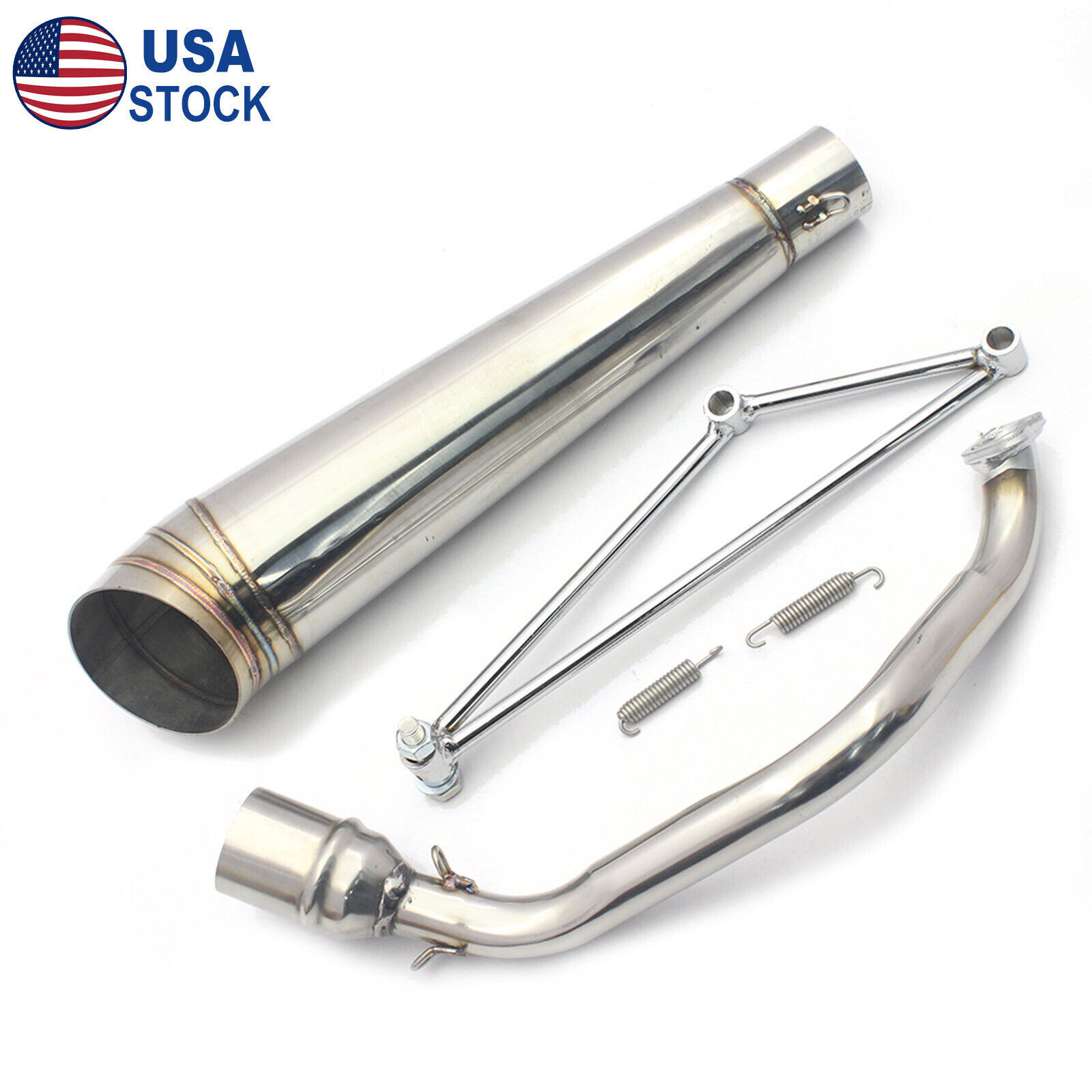 Full Exhaust Muffler Pipe For Honda Ruckus Zoomer GY6 125cc/150cc Stainless