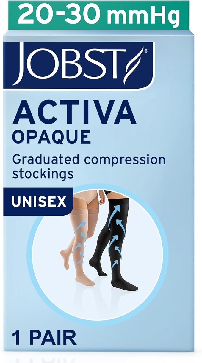 JOBST ACTIVA Opaque 20-30 mmHg Compression Socks Thigh High Closed Toe - Large