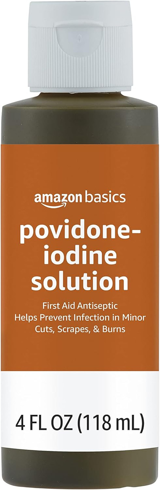 First Aid Antiseptic, 10% Povidone Iodine Solution , Unflavored, 4 Fluid Ounces,