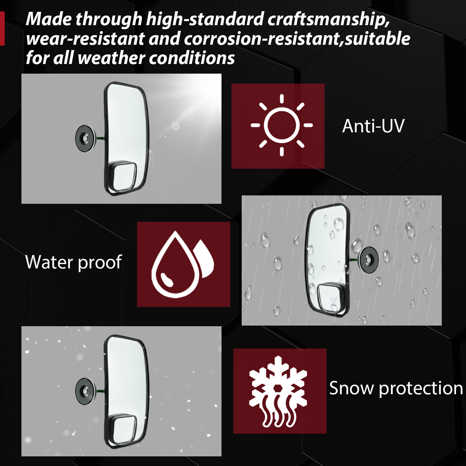 2 Magnetic Mirrors For Skid Steer Tractor Bobcat John Deere W/BLIND SPOT MIRRORS