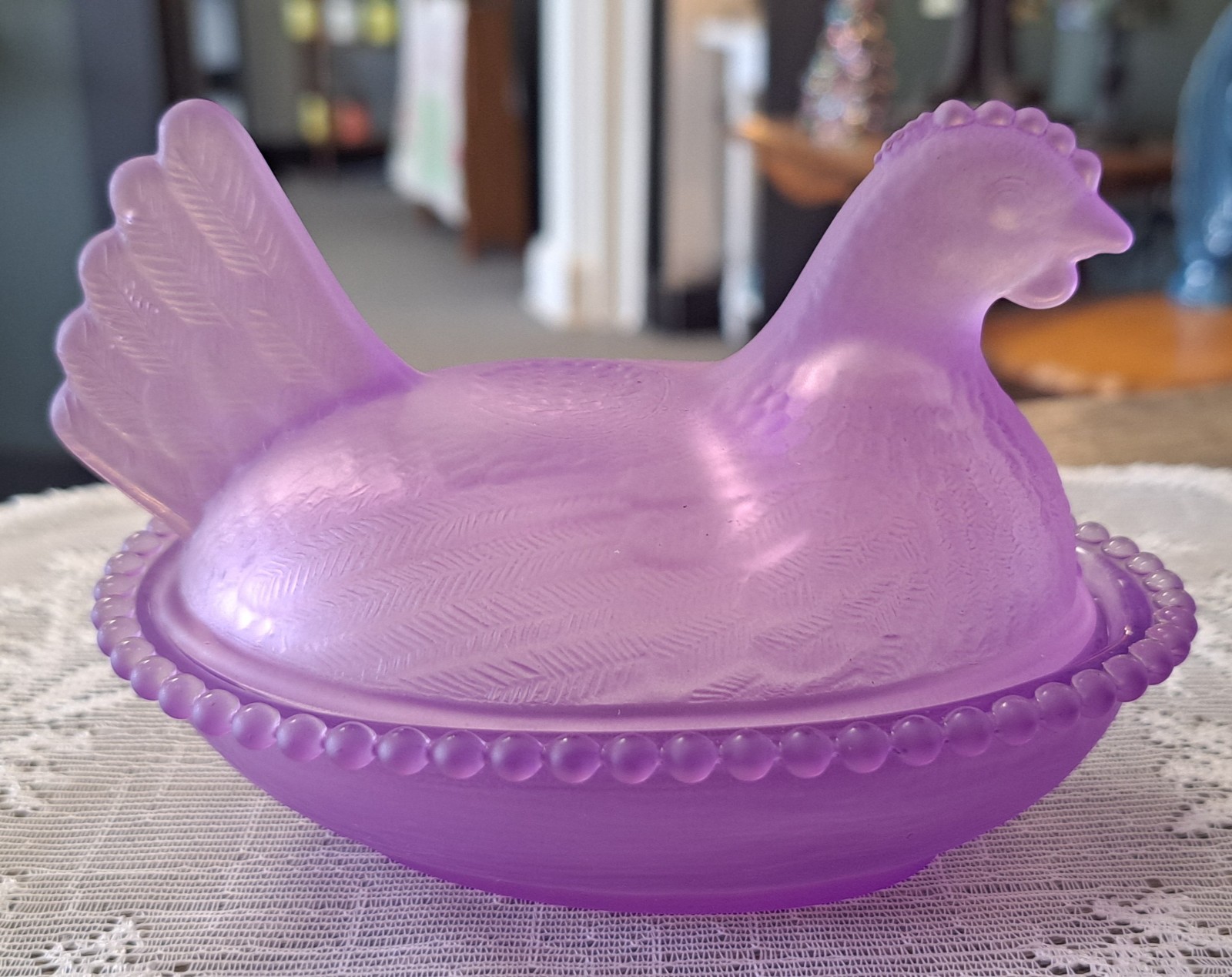 Set Of 6 Hen On Nest, COMPLETE SET OF SATIN ROSE'S CLOSET