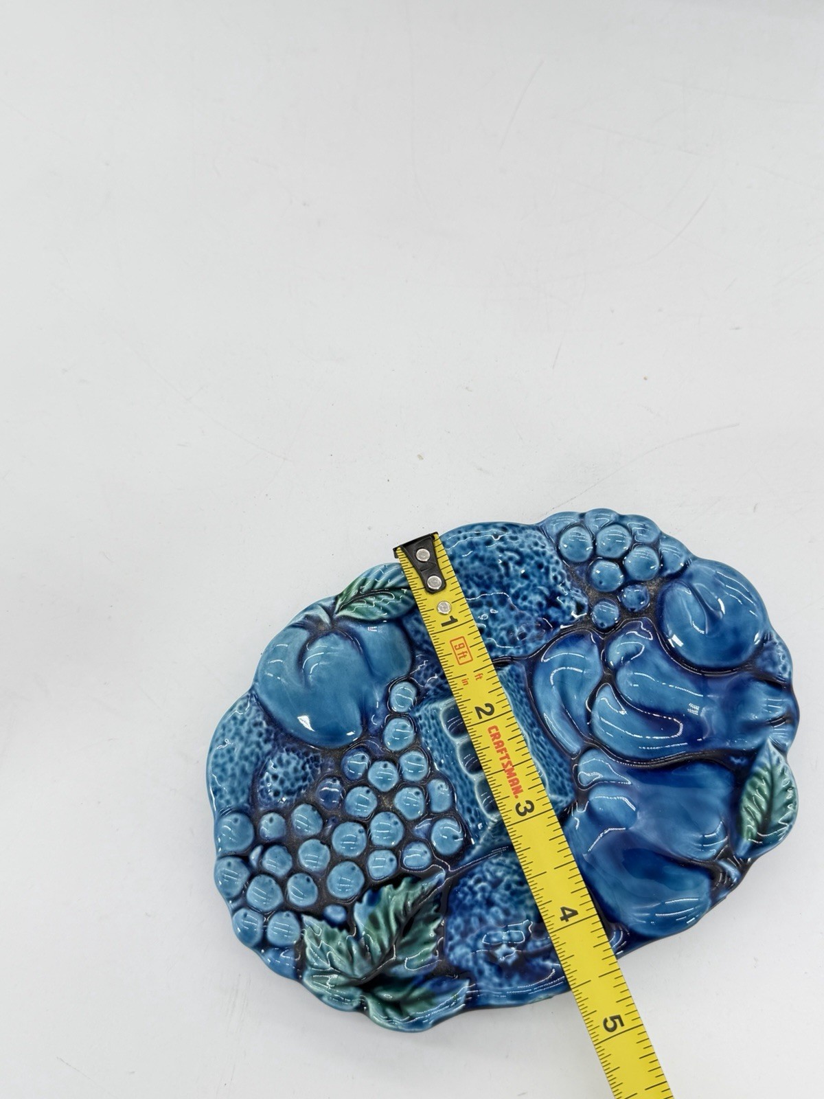 Vintage Inarco Ashtray Blue Mood Indigo Molded Fruit 3 Slot E3006 Japan RARE