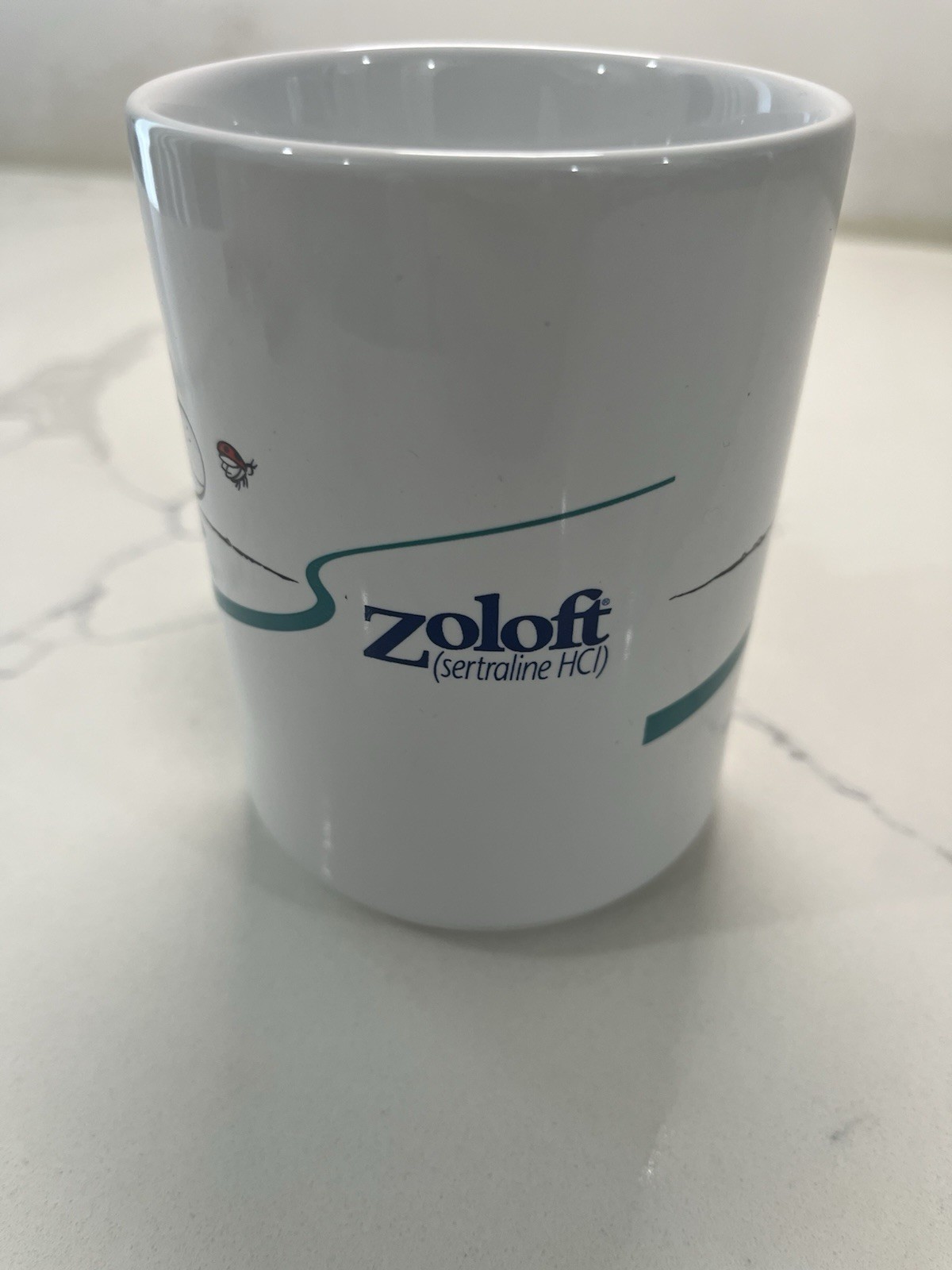 Vintage Y2K Pfizer Zoloft Mug Featuring Blob Pharma Advertising
