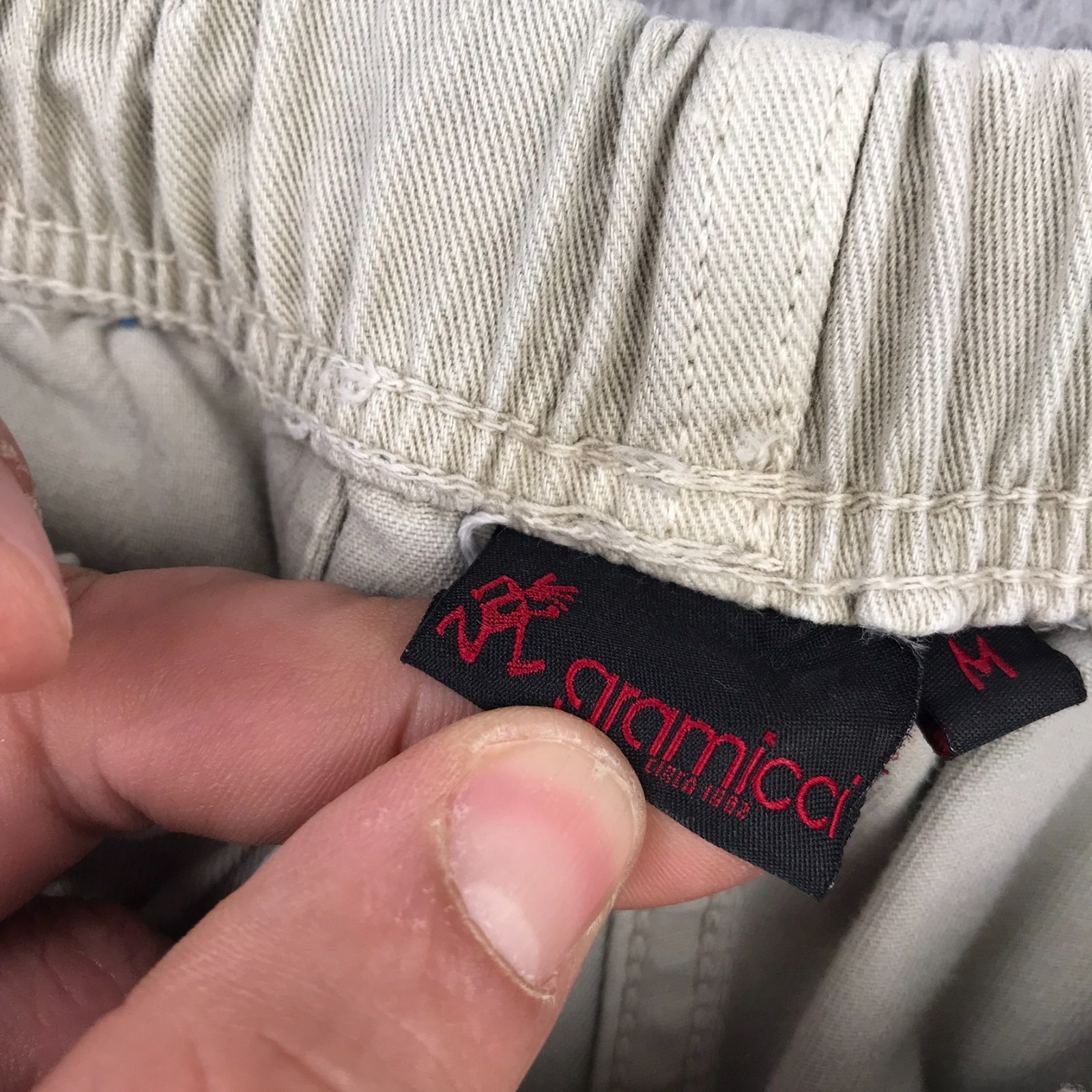 Gramicci Vintage G Series Shorts Mens M Khaki 8" Cotton Belted Hiking Climbing