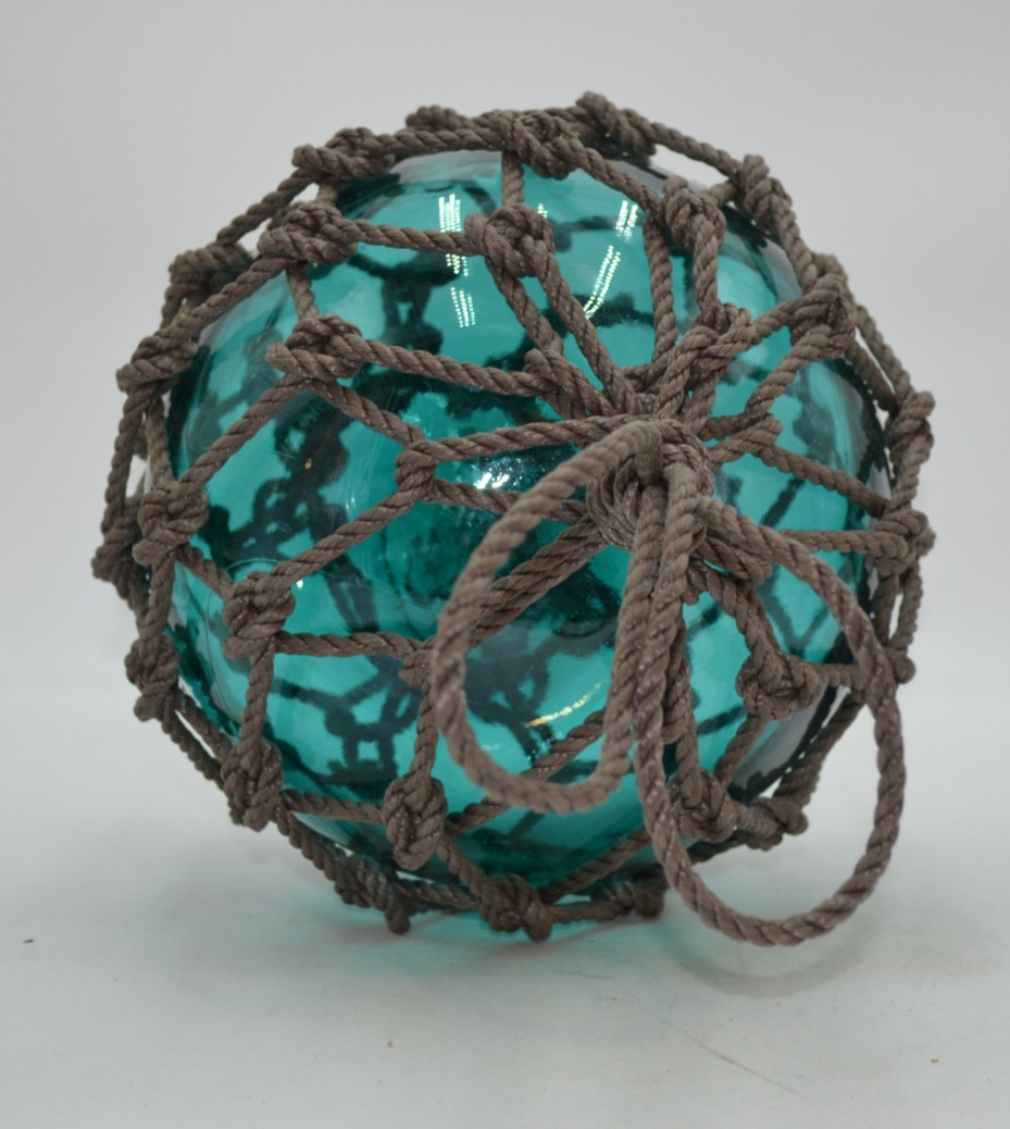 VINTAGE GLASS FISHING FLOAT IN TURQUOISE