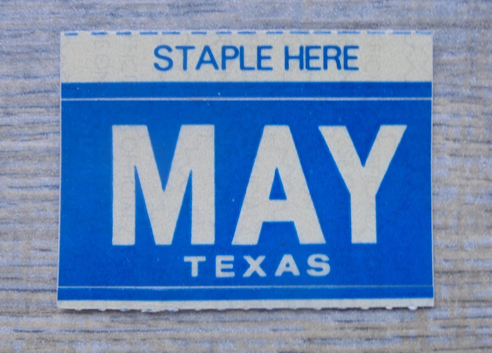 TEXAS MONTH "MAY" RENEWAL STICKERNEW/UNUSED
