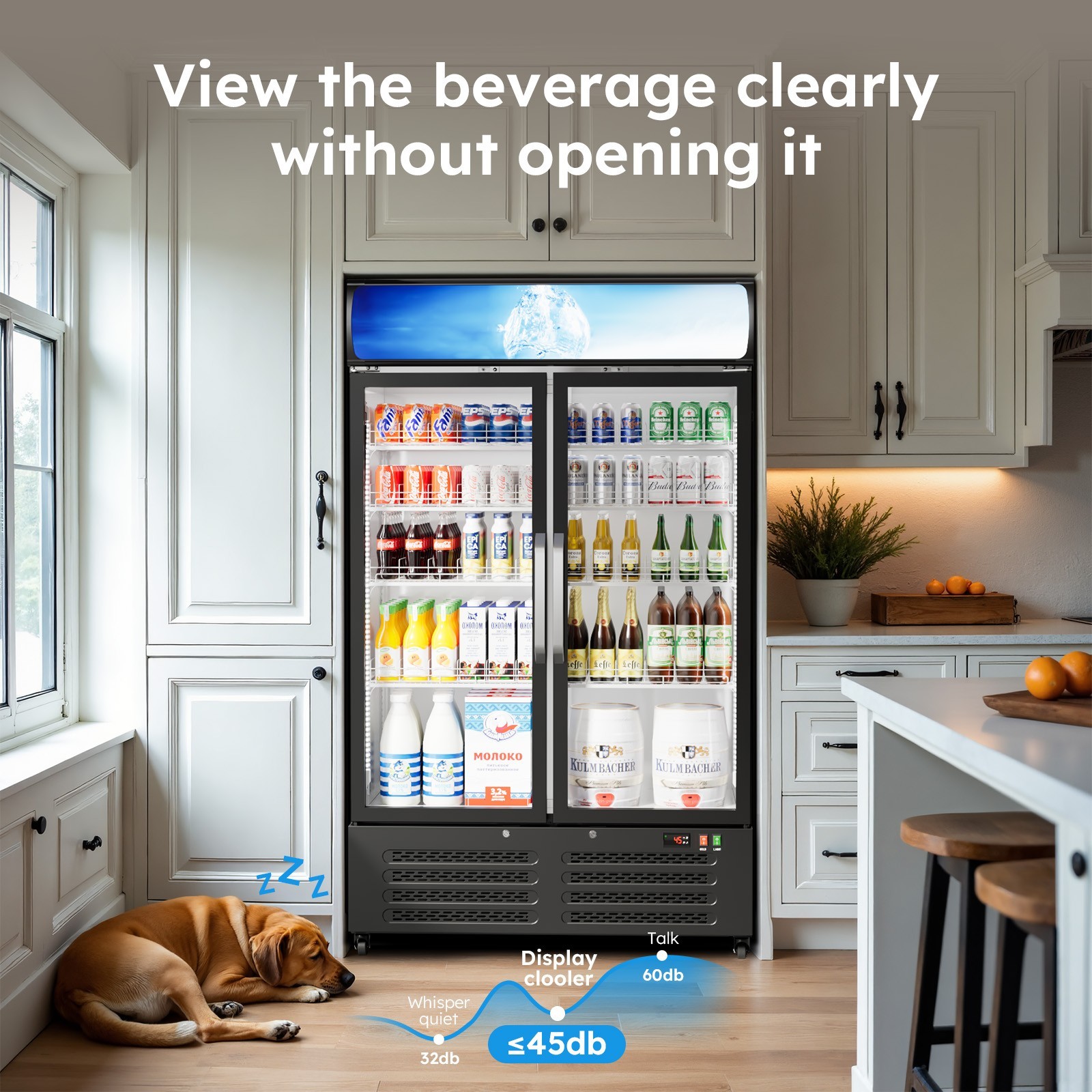 Commercial Merchandiser Refrigerator 28 CU.FT Glass Doors Beverage Refrigerators