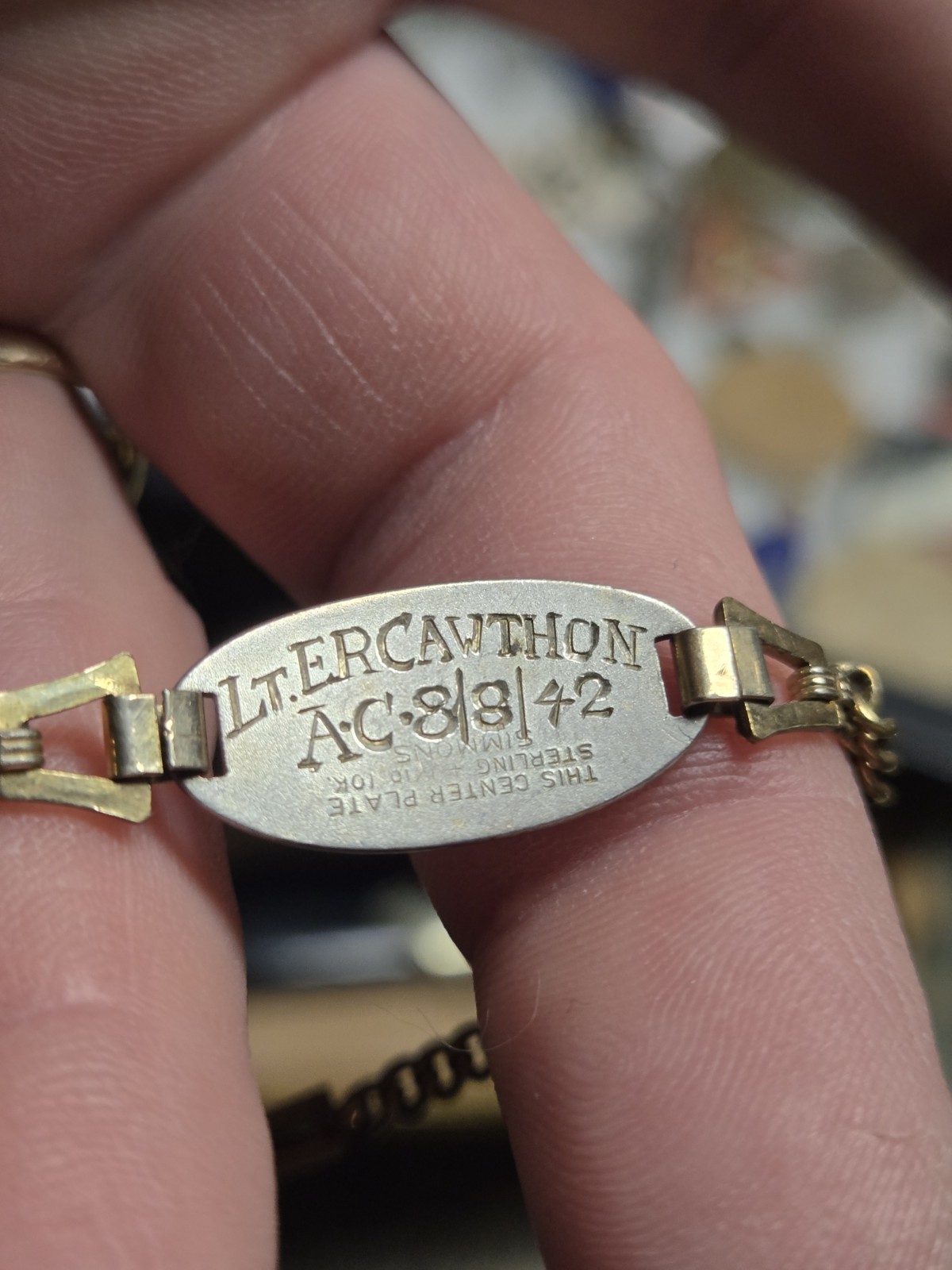 Vintage rare 1942 Sterling Silver WWII US Sweetheart Military Wings Bracelet