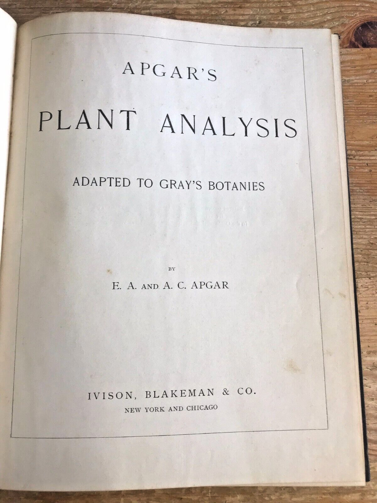 Antique Botanical Scrapbook 1889 Apgar's Analysis Pressed Plant Specimens Book